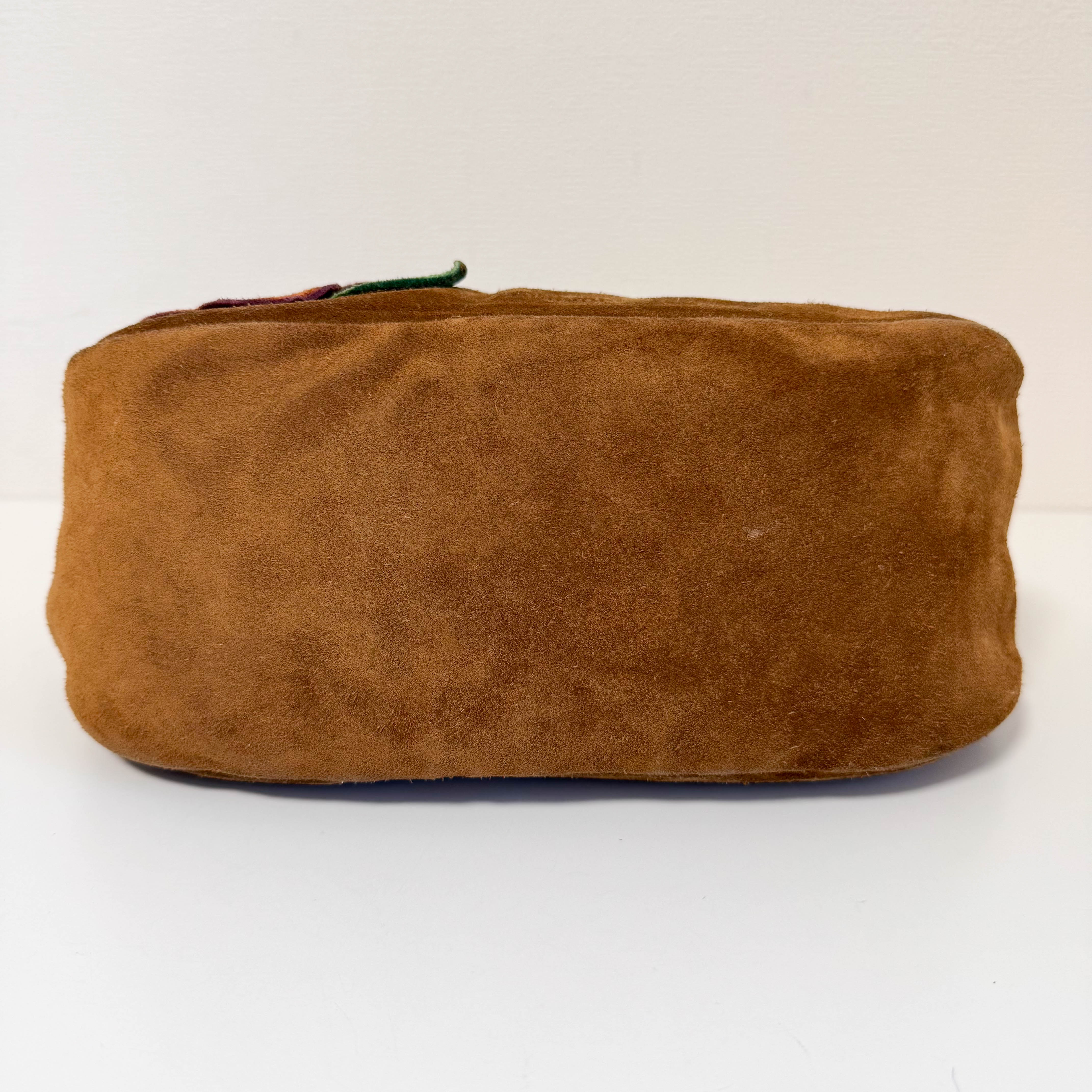 Suede Brown Hobo Shoulder Bag