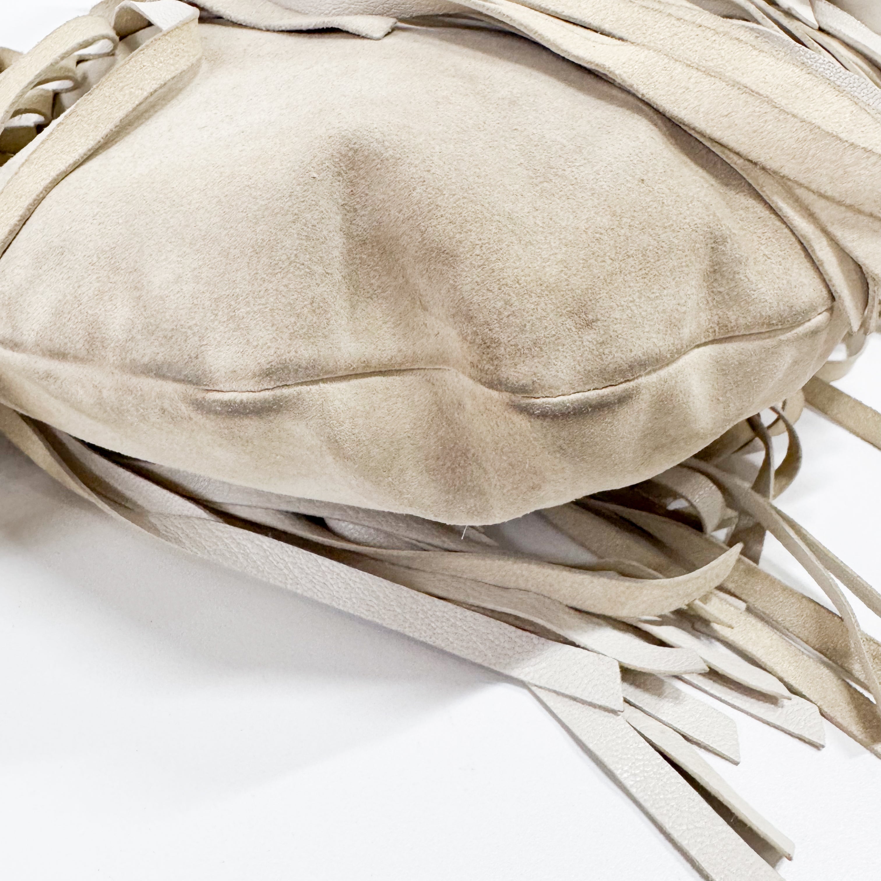 Saint-Tropez Cream Suede Shoulder Bag