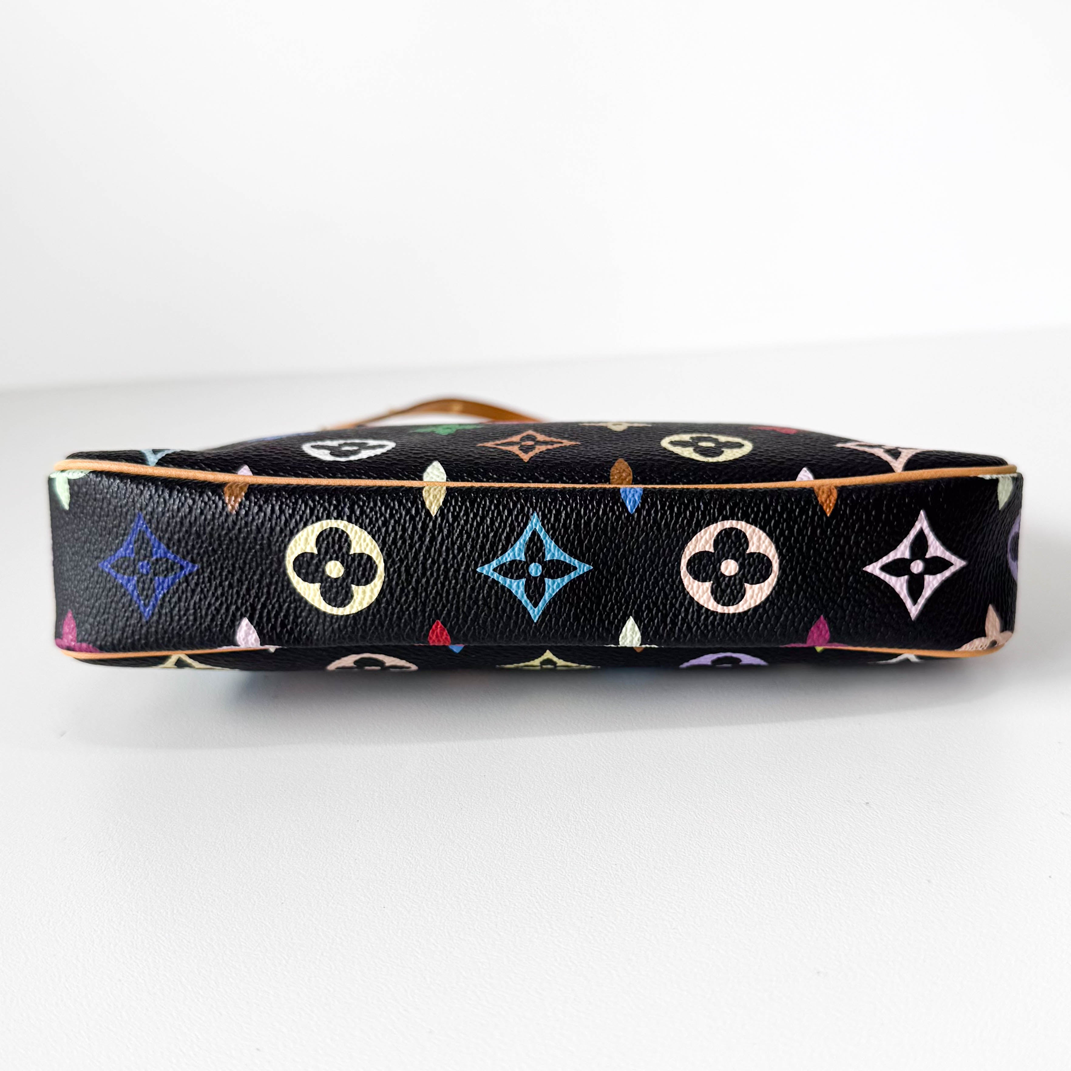 Takashi Murakami Pochette Accessoire Multi-colour Black Monogram Coated Canvas Bag