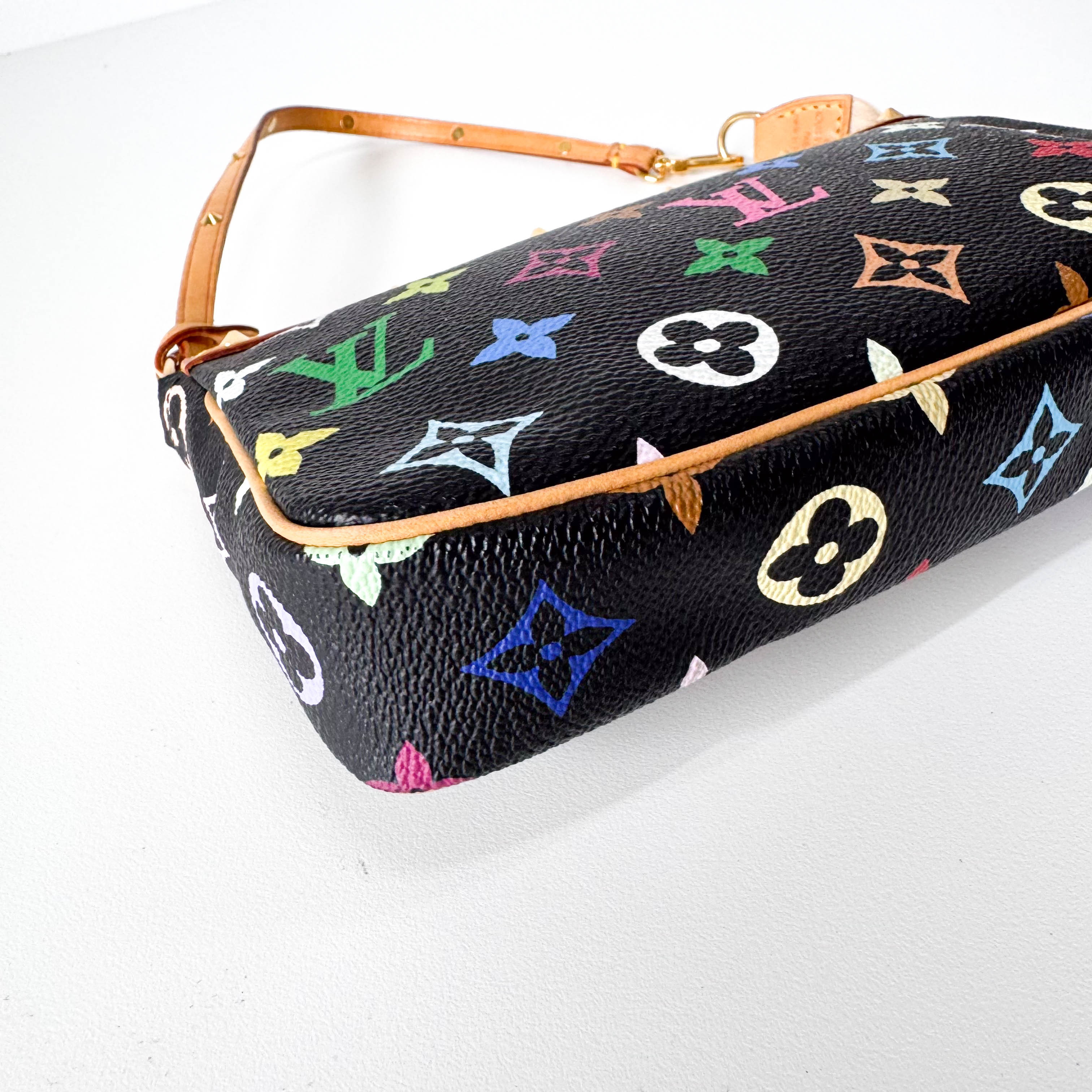 Takashi Murakami Pochette Accessoire Multi-colour Black Monogram Coated Canvas Bag