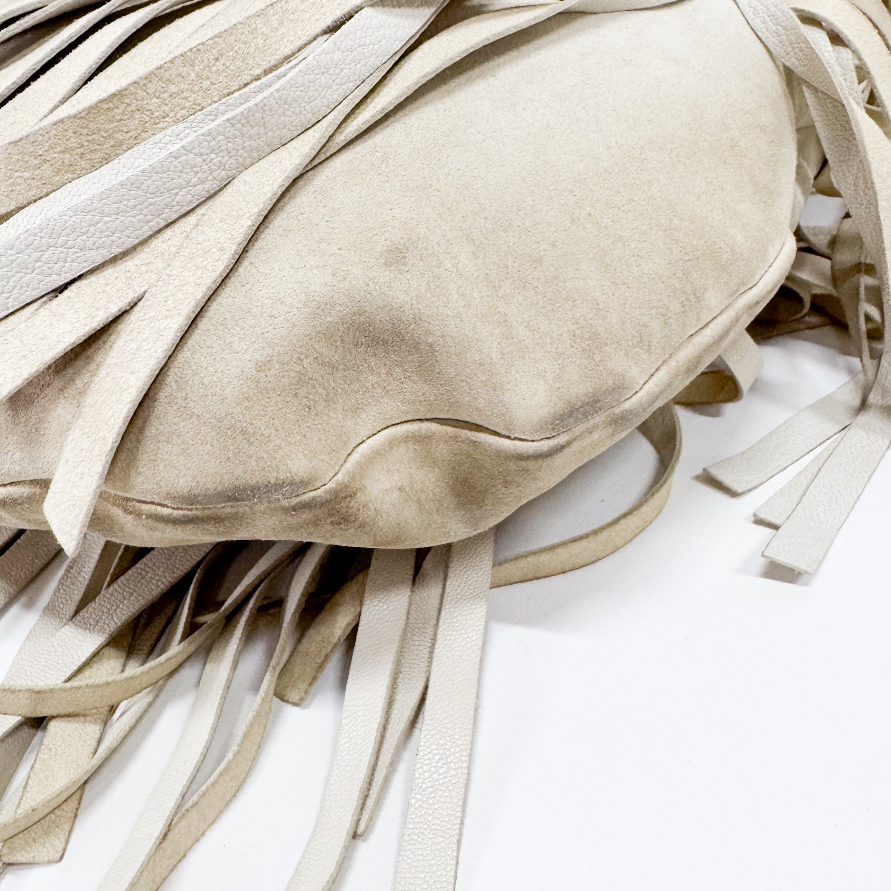 Saint-Tropez Cream Suede Shoulder Bag