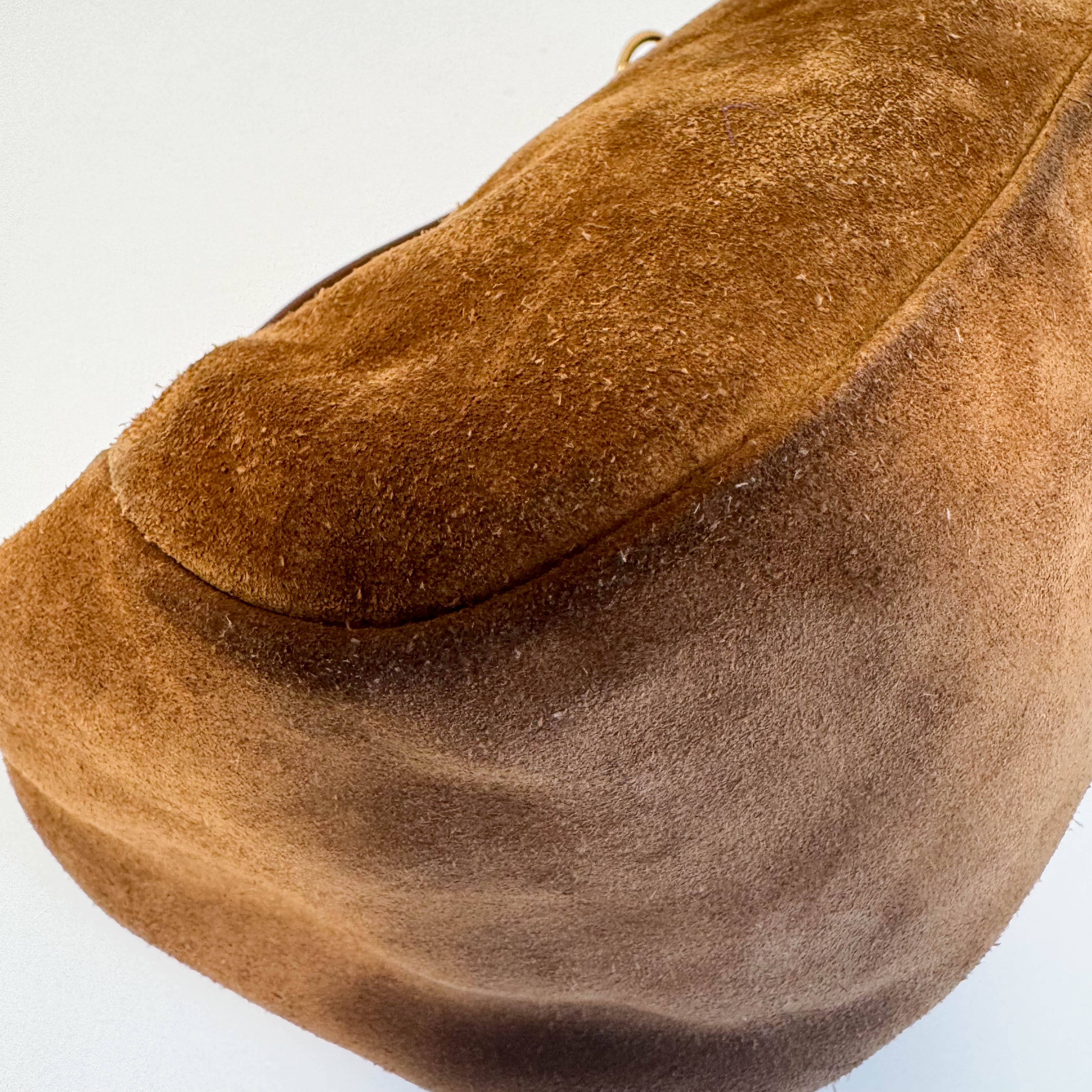 Suede Brown Hobo Shoulder Bag