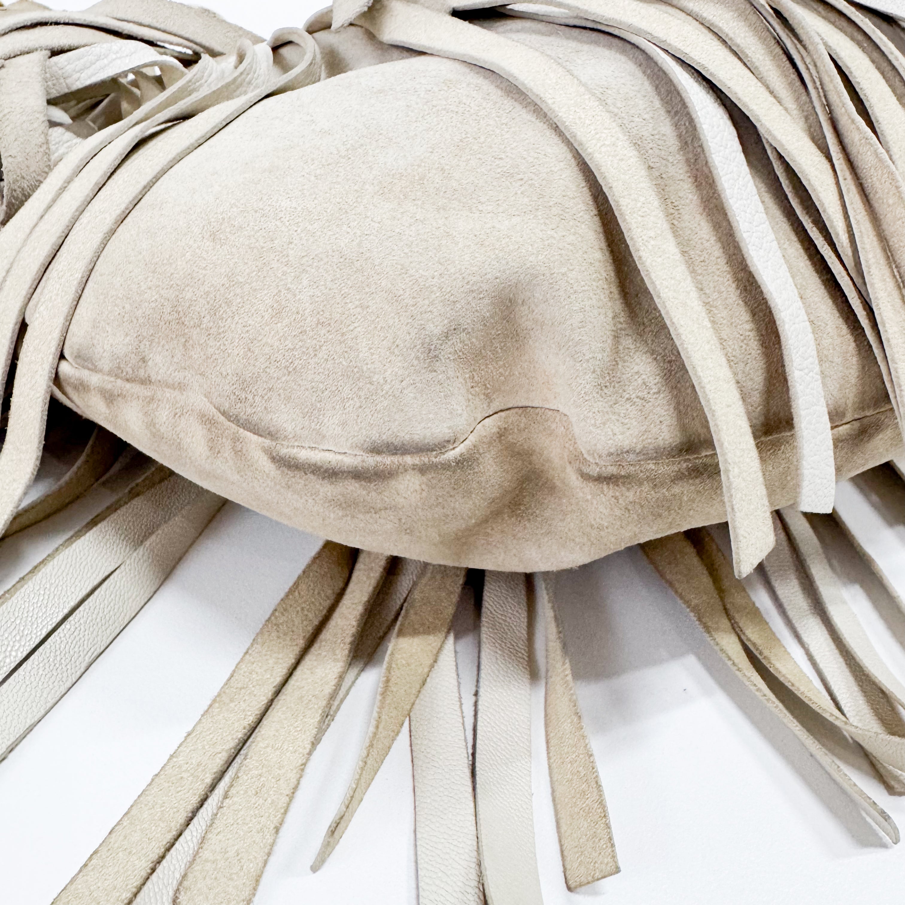 Saint-Tropez Cream Suede Shoulder Bag