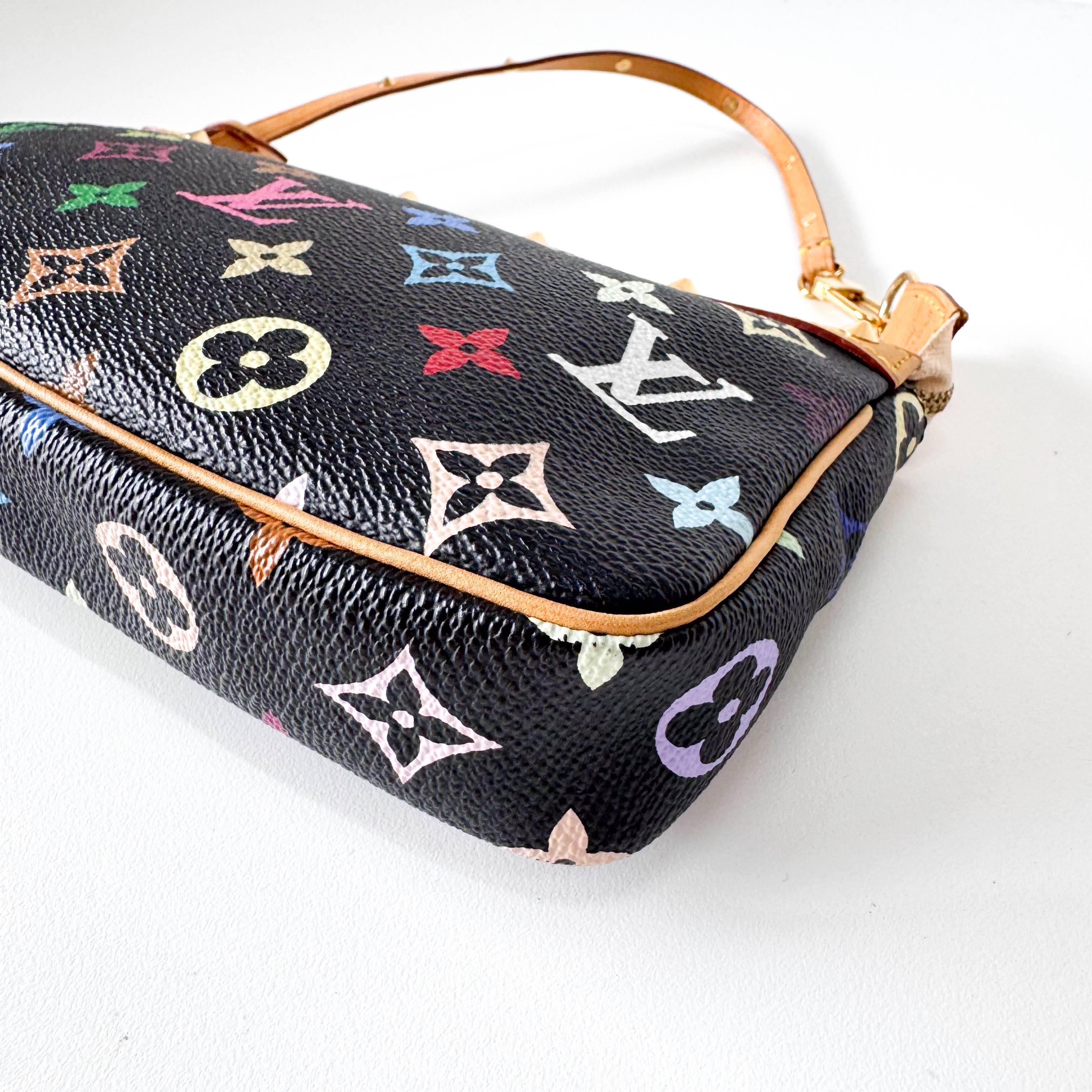 Takashi Murakami Pochette Accessoire Multi-colour Black Monogram Coated Canvas Bag