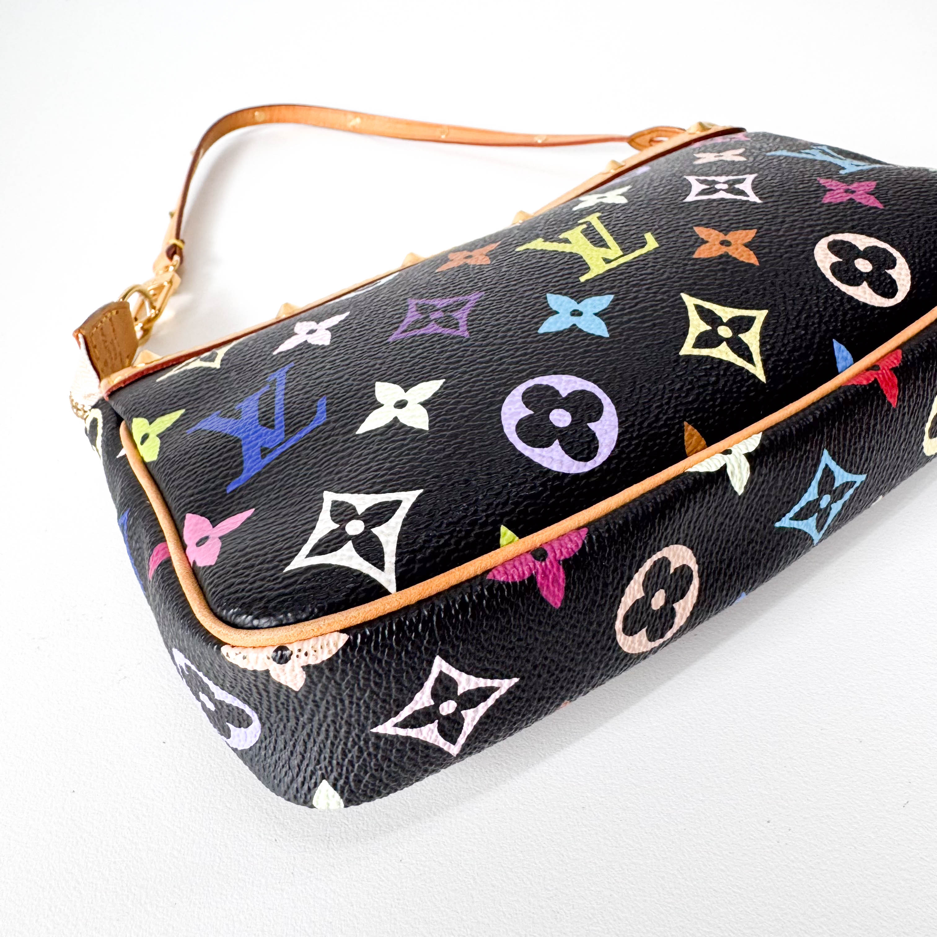Takashi Murakami Pochette Accessoire Multi-colour Black Monogram Coated Canvas Bag