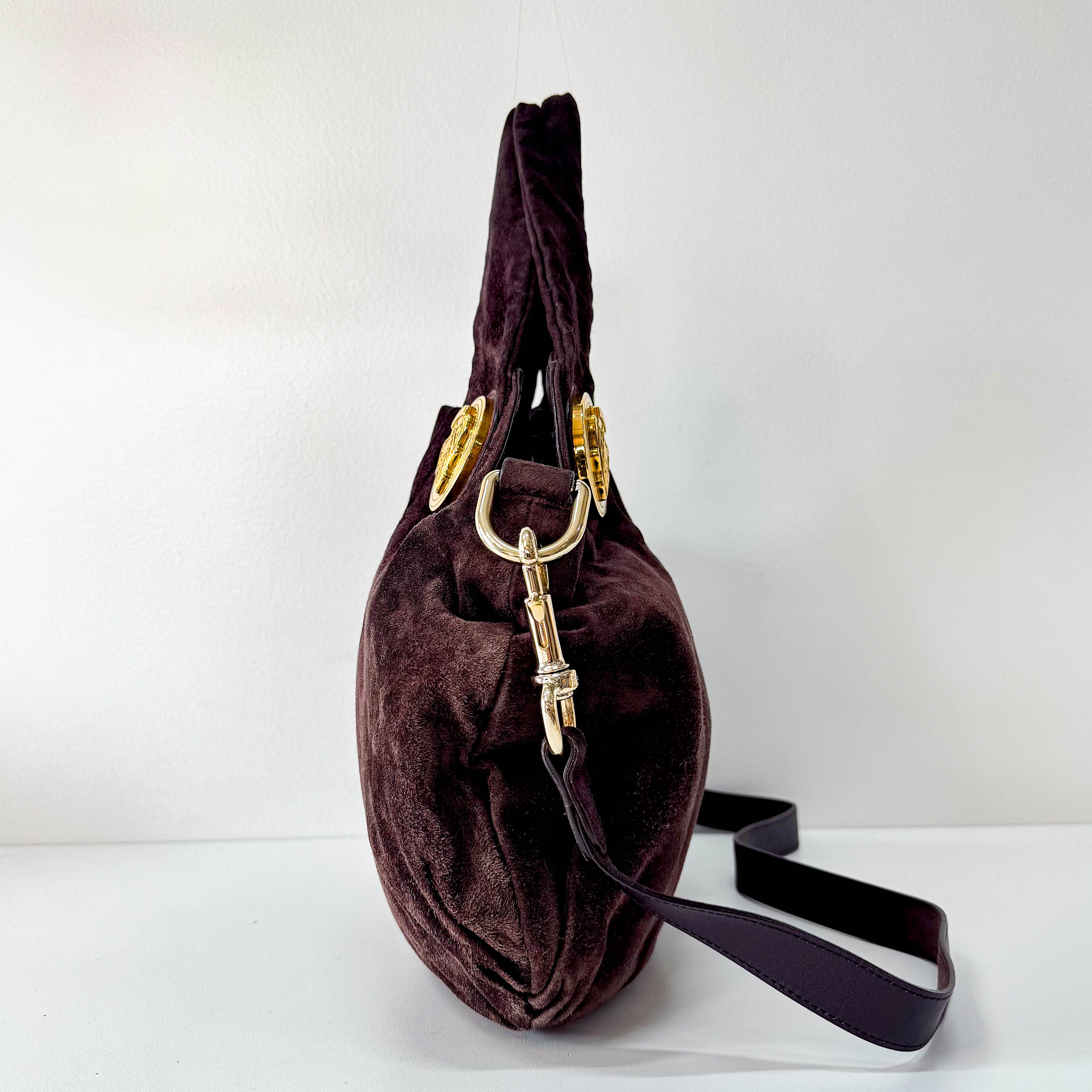 Hysteria Brown Suede Shoulder Bag