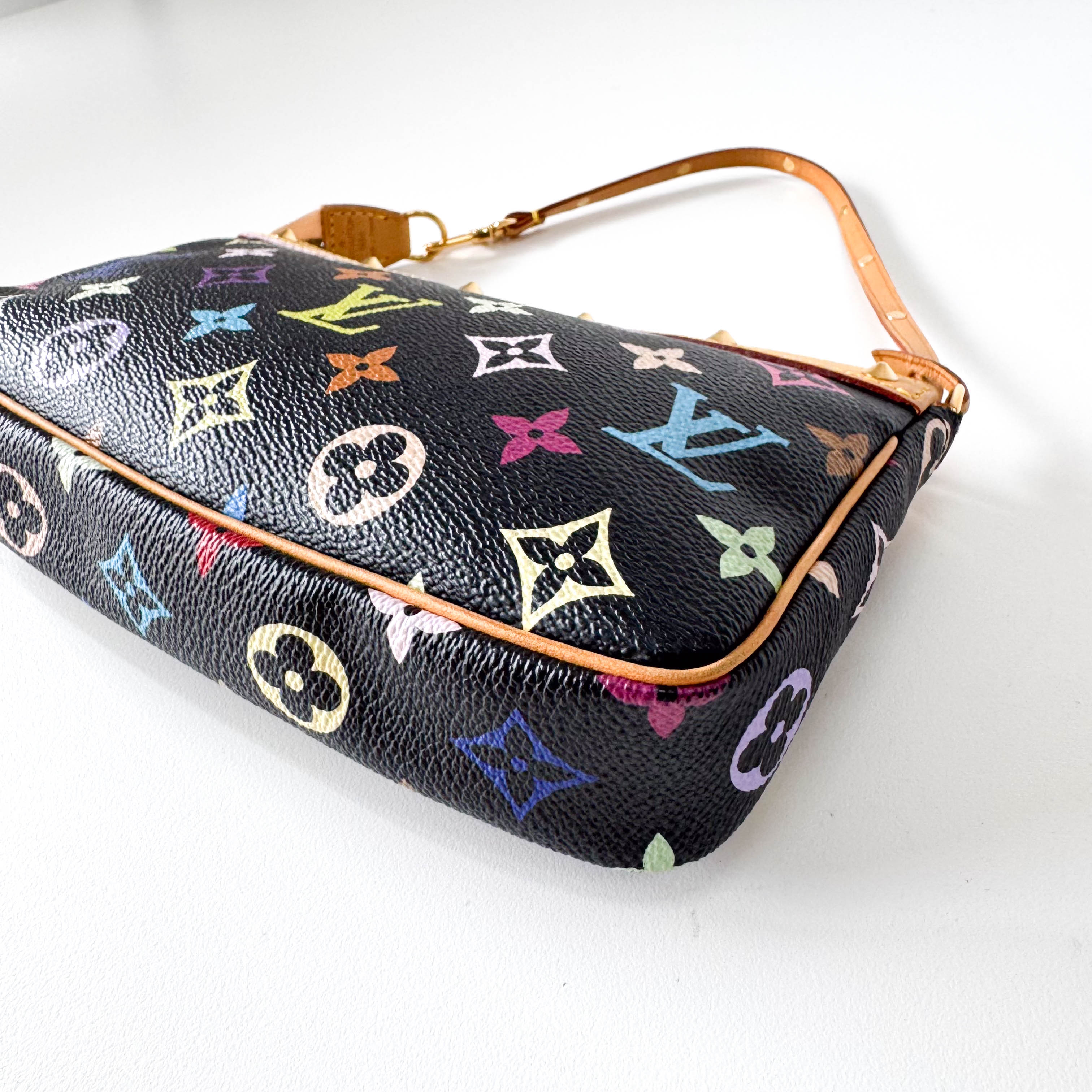 Takashi Murakami Pochette Accessoire Multi-colour Black Monogram Coated Canvas Bag