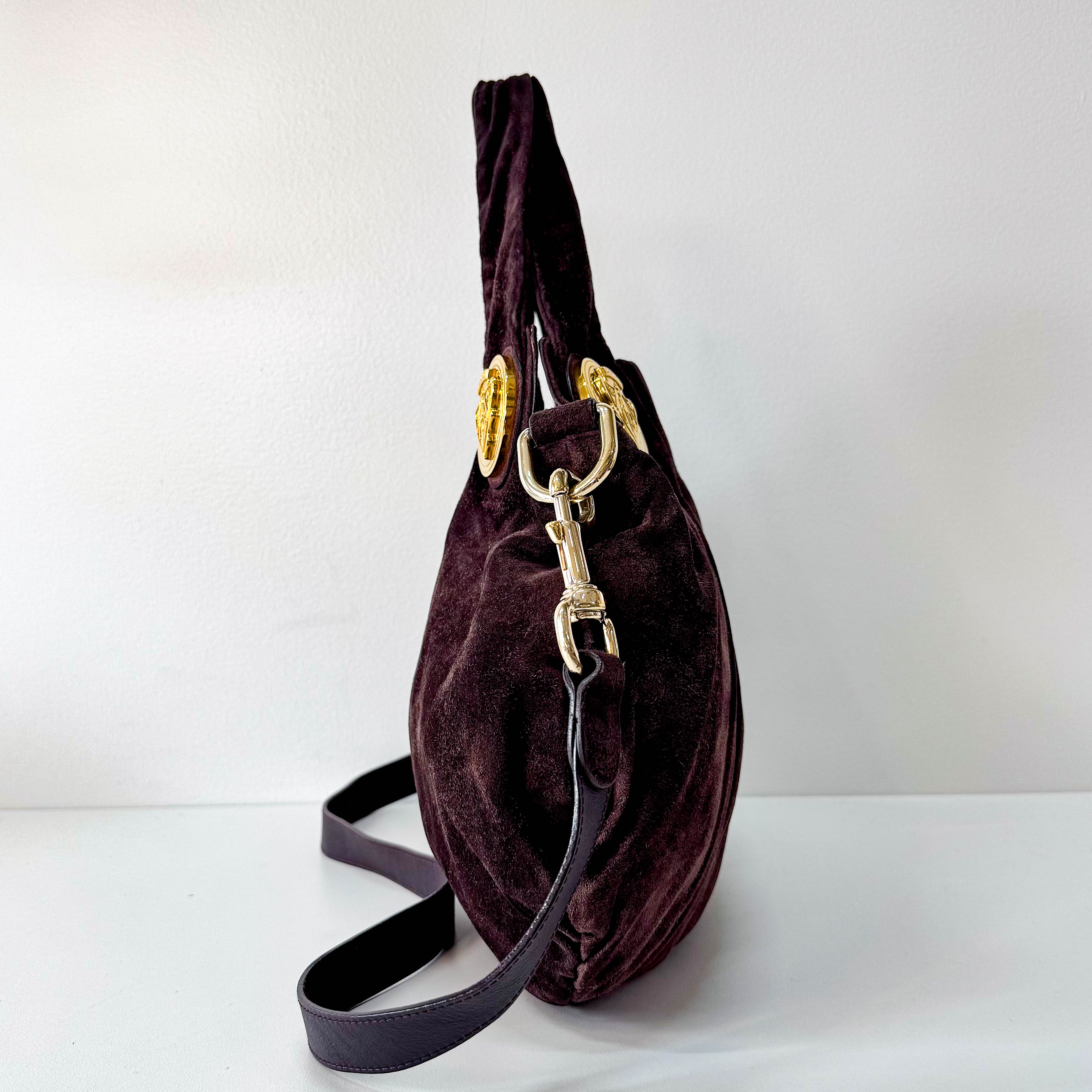 Hysteria Brown Suede Shoulder Bag