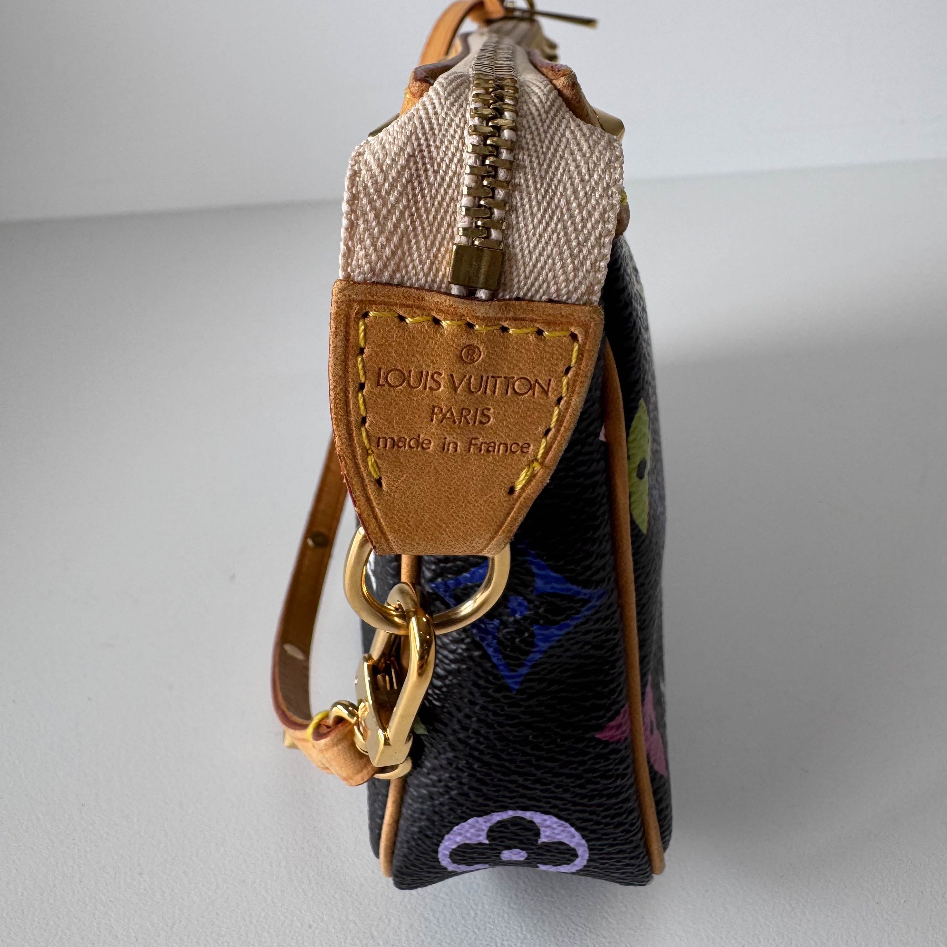 Takashi Murakami Pochette Accessoire Multi-colour Black Monogram Coated Canvas Bag