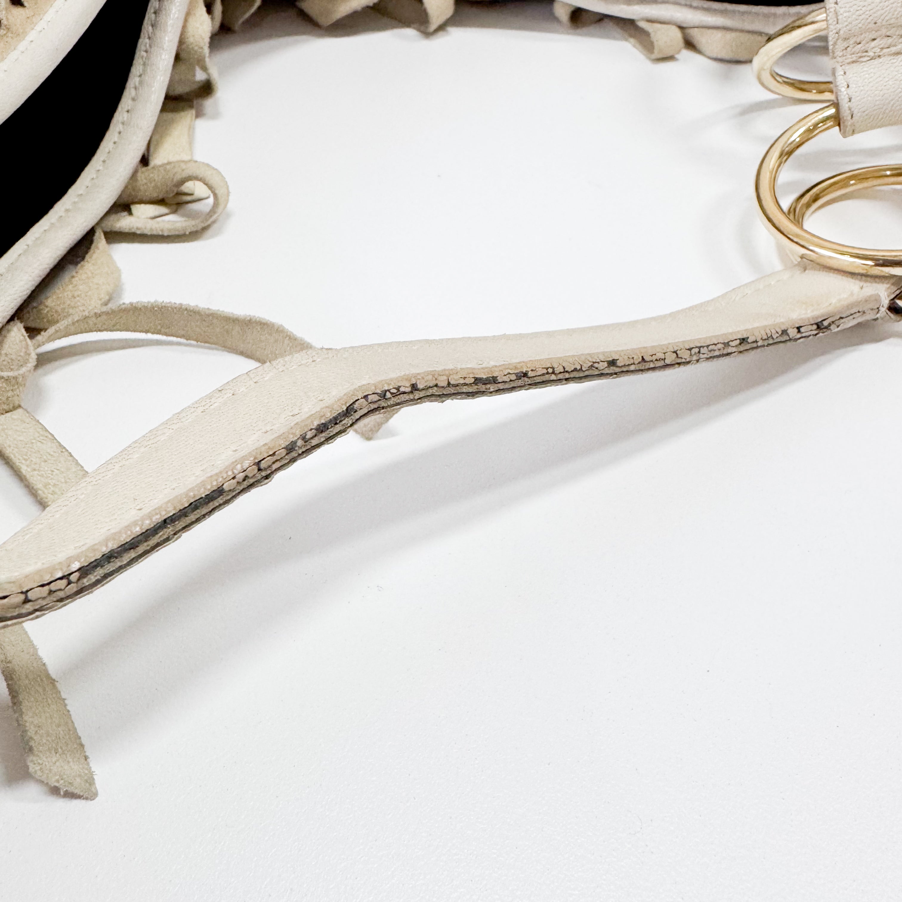 Saint-Tropez Cream Suede Shoulder Bag