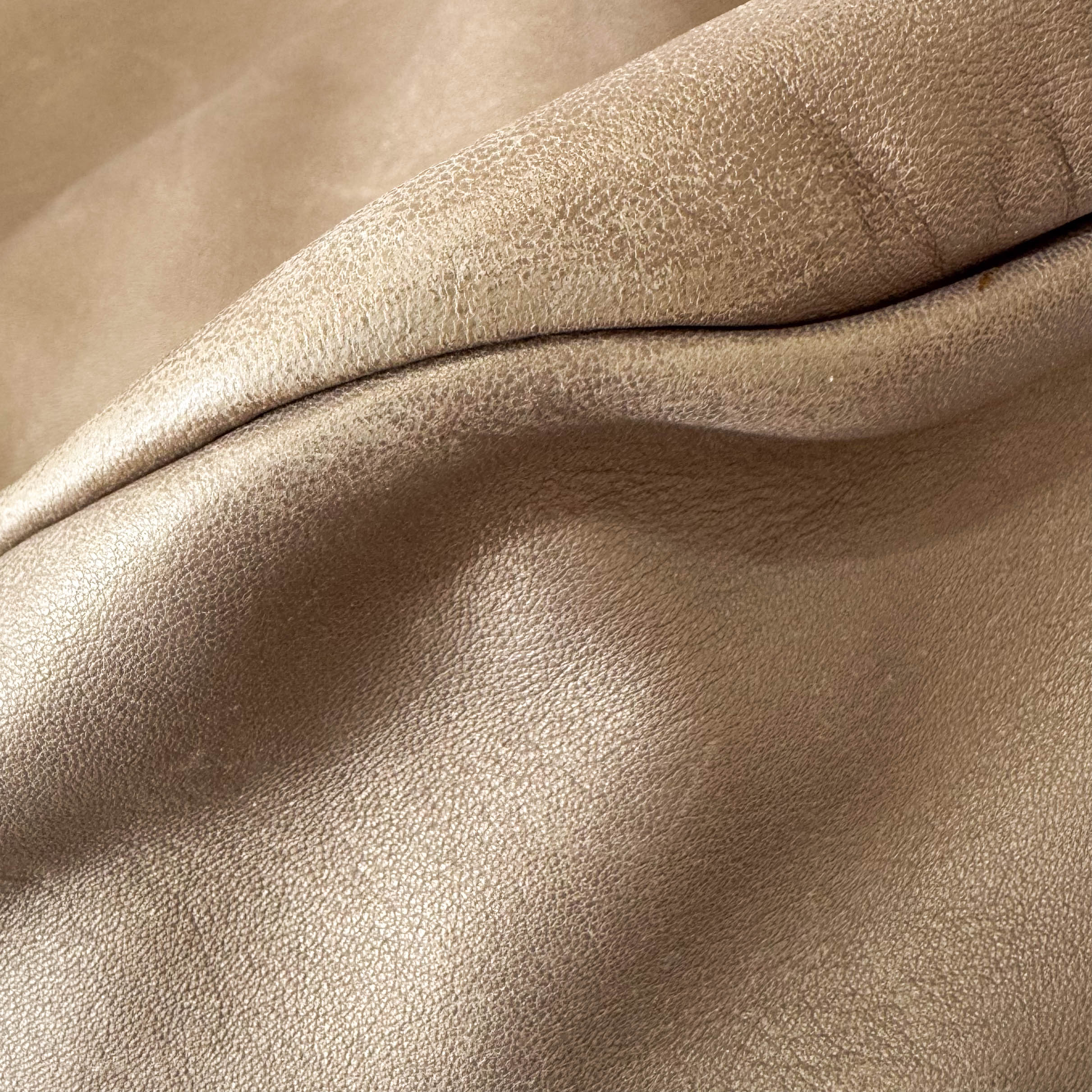 Gold Nappa Leather Hobo Shoulder Bag