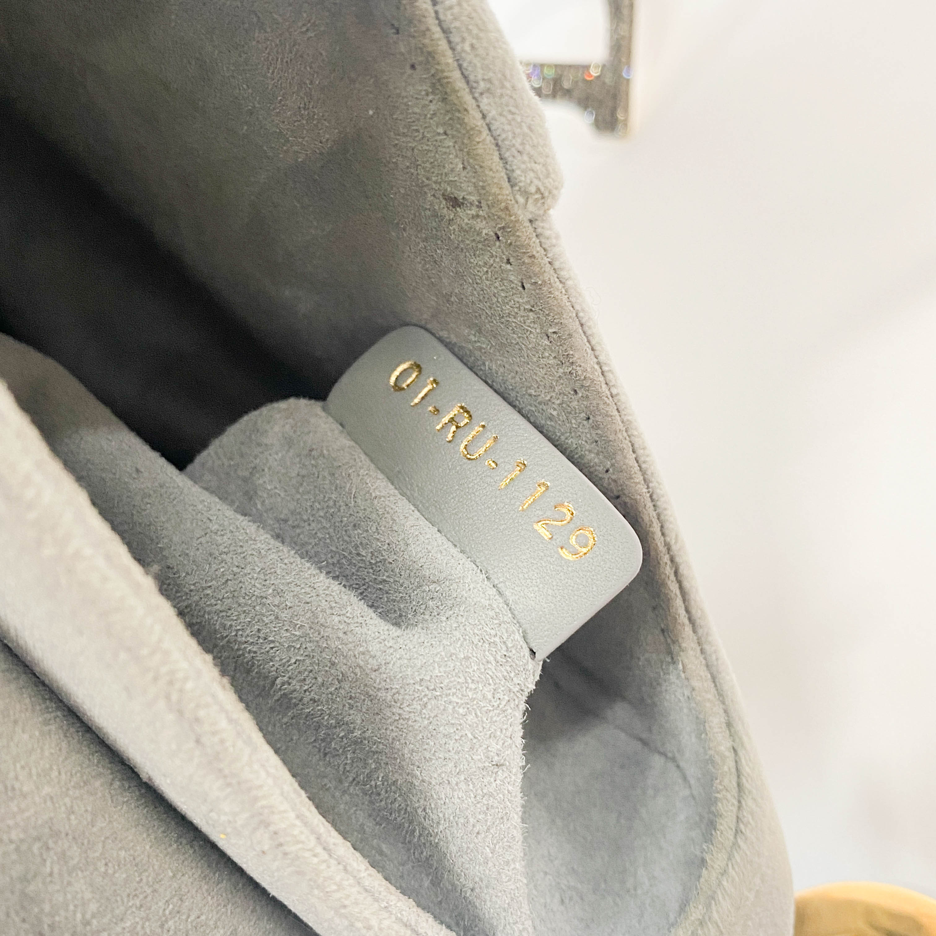 Mini Saddle Grey Velvet Bag