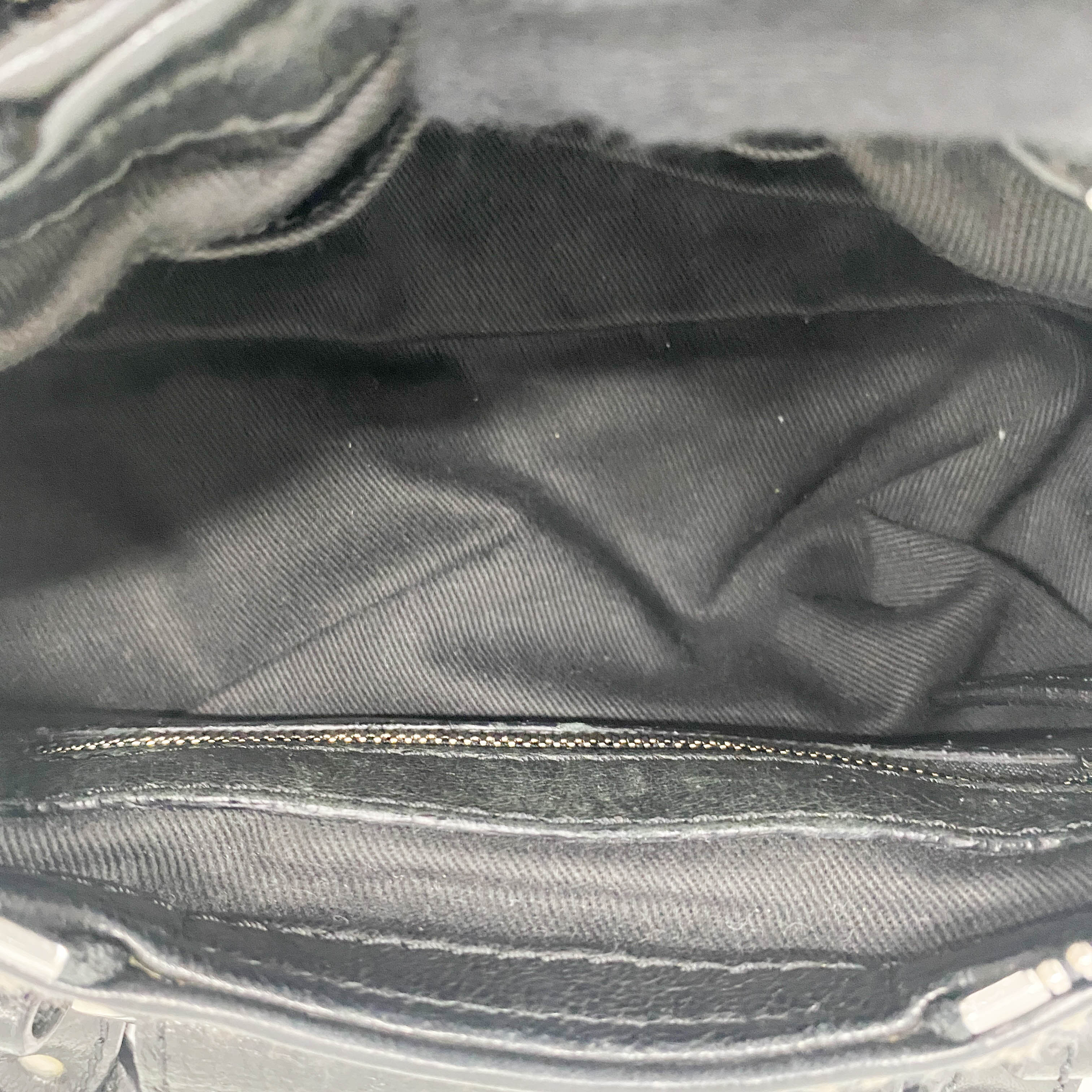 Mini Paddington Black Silver Leather Tweed Handbag