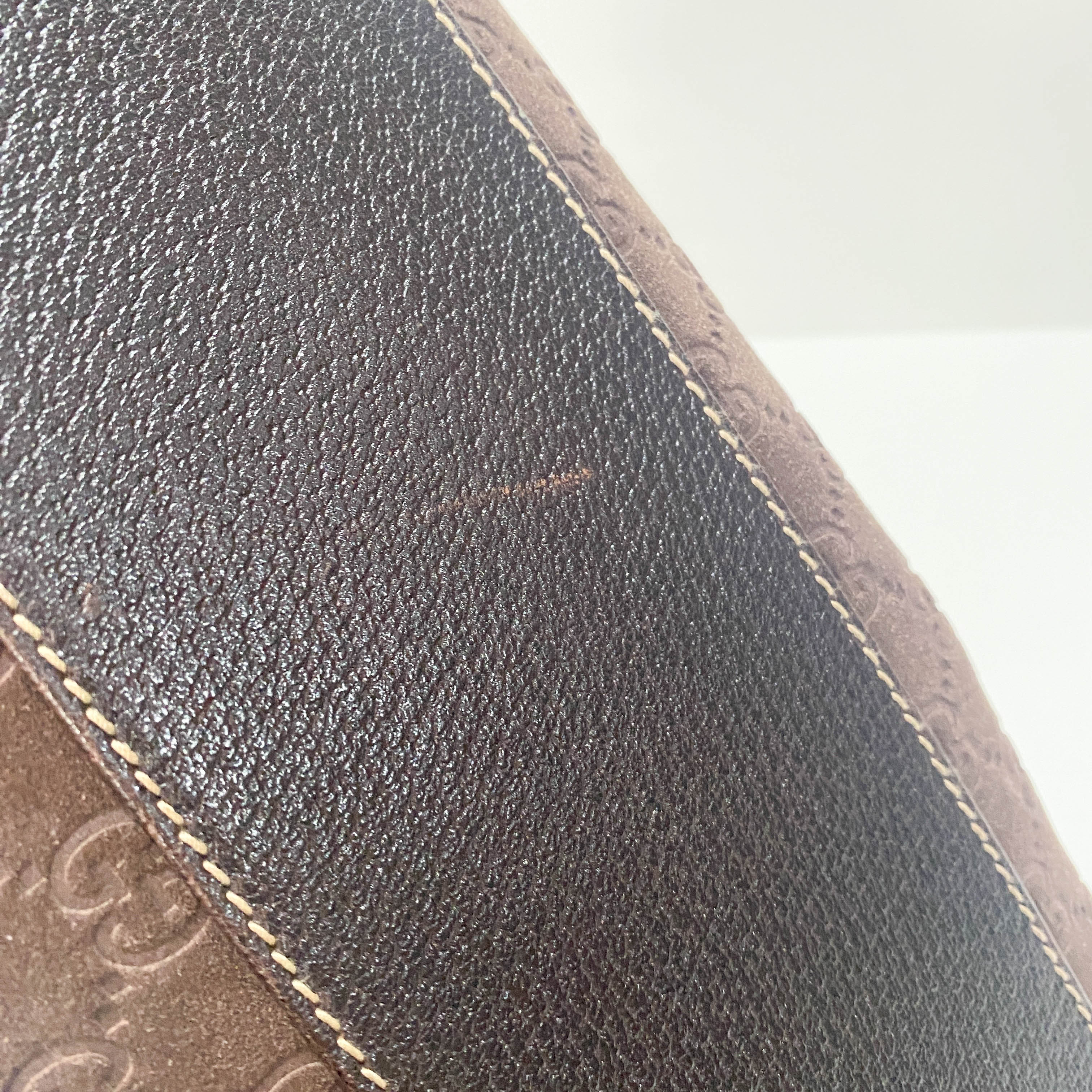 GG Medium Brown Monogram Suede Handbag