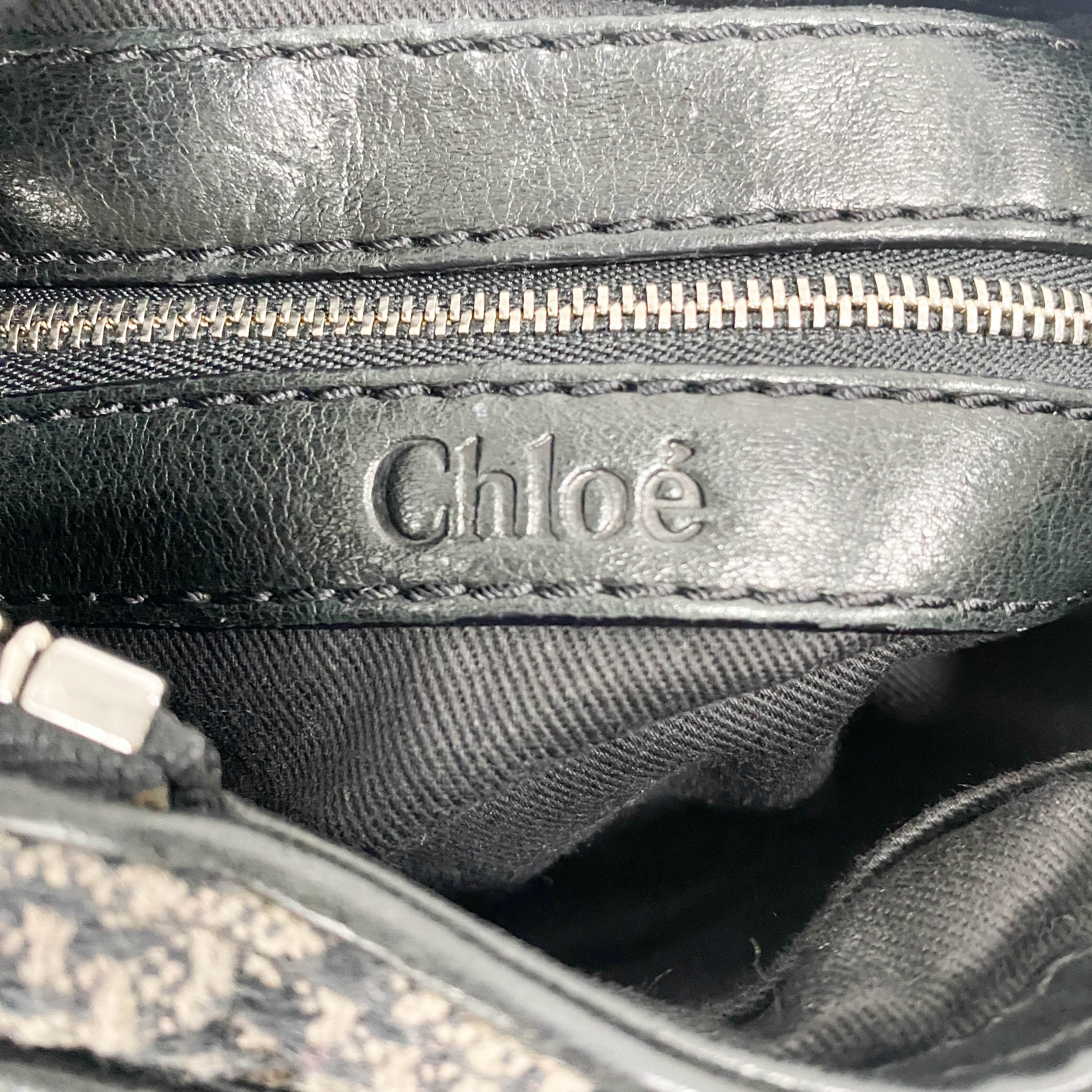 Mini Paddington Black Silver Leather Tweed Handbag