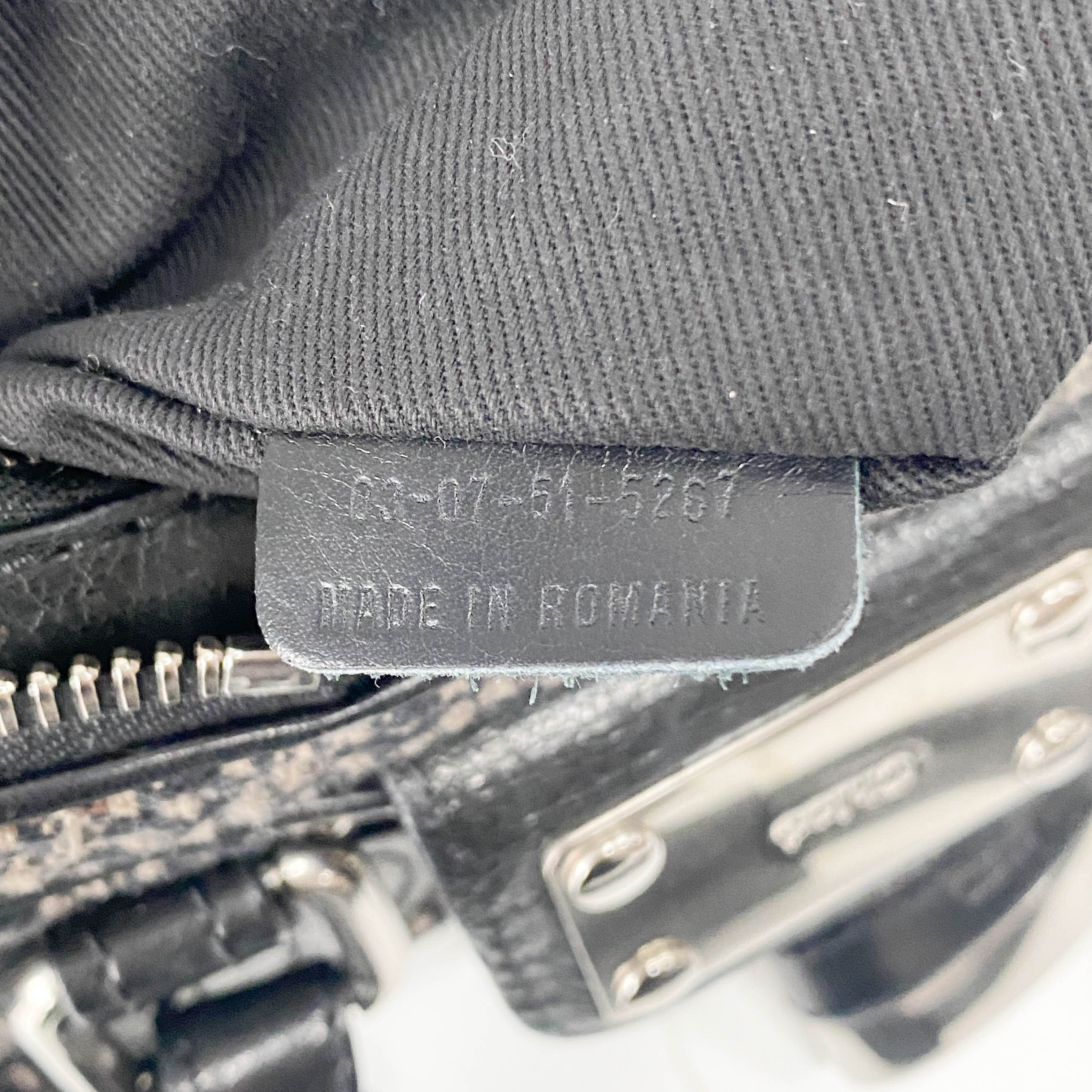 Mini Paddington Black Silver Leather Tweed Handbag