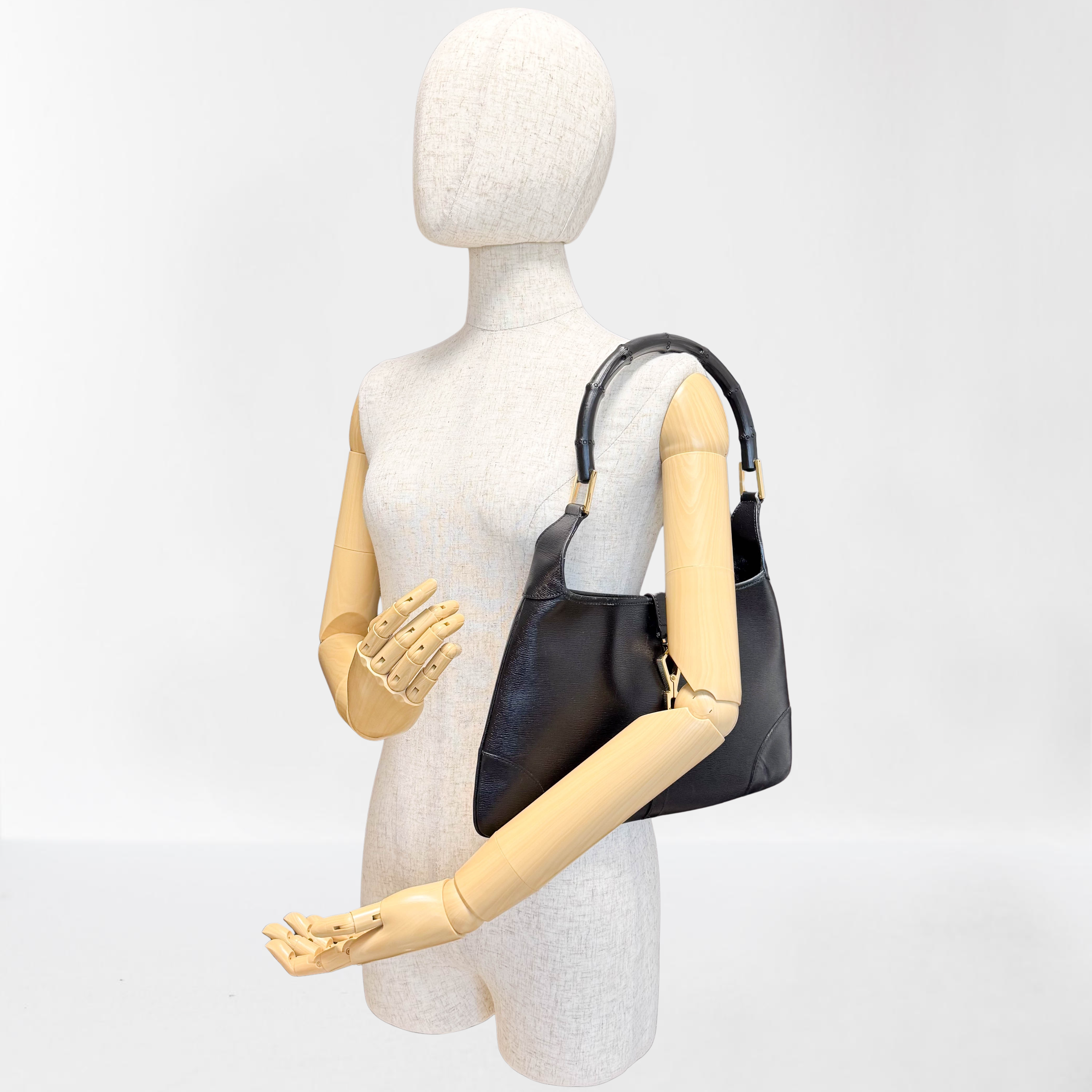 Jackie Bamboo Leather Shoulder Bag