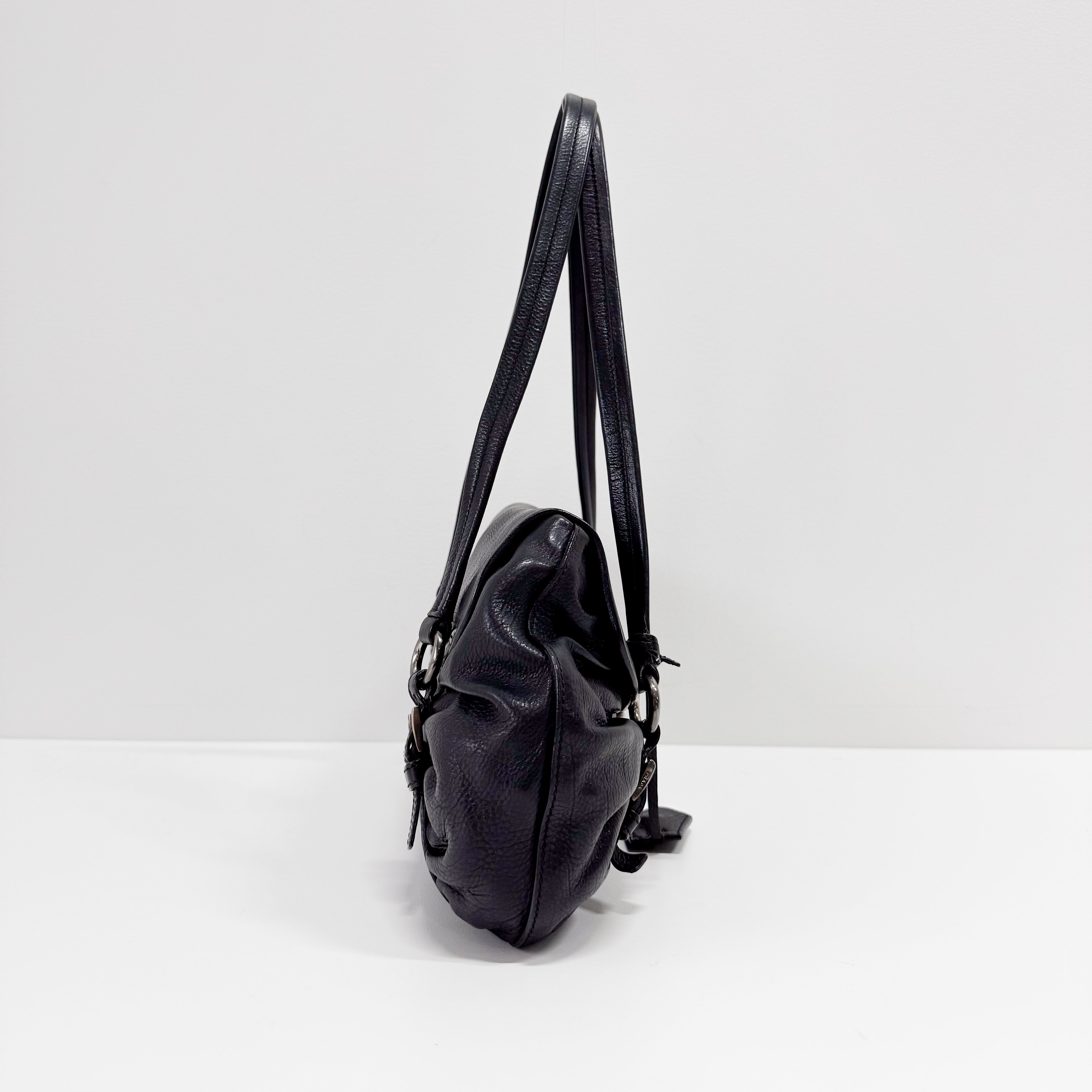 Black Leather Shoulder Bag