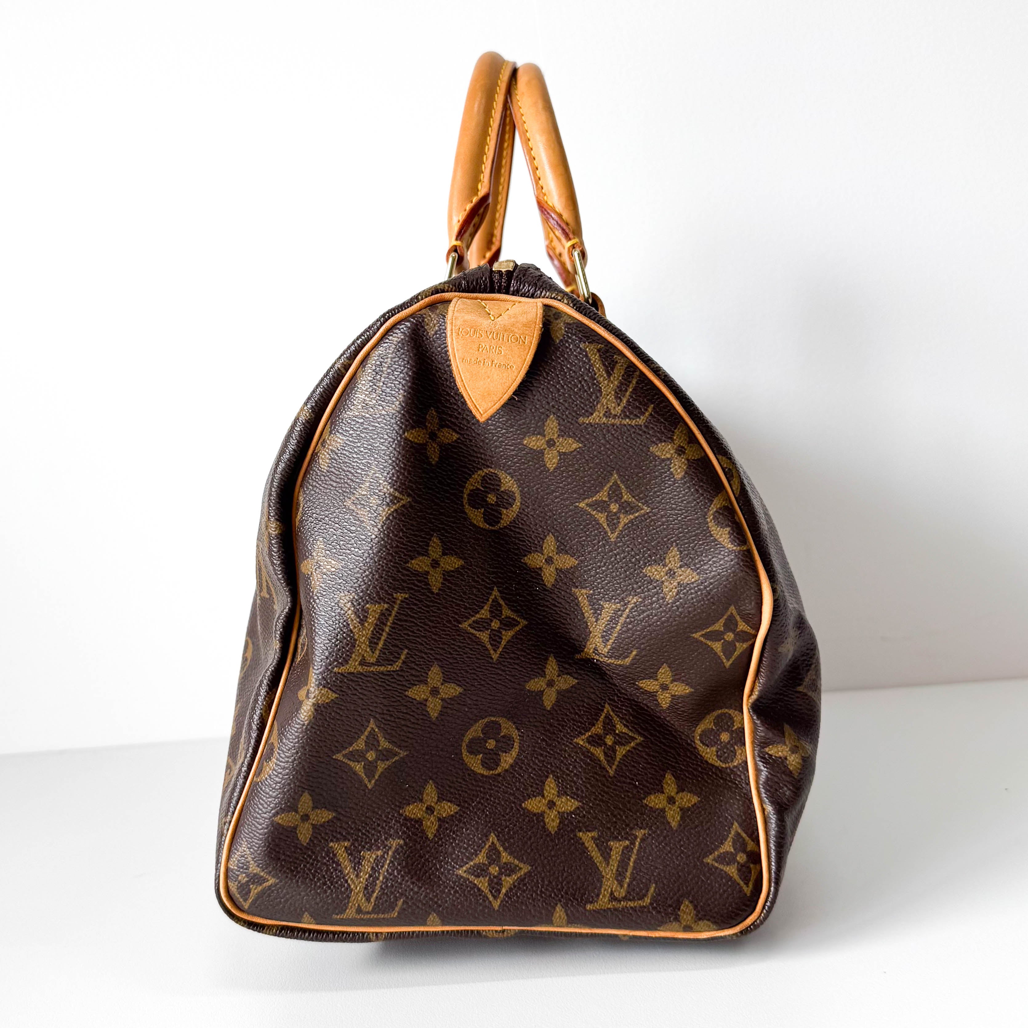 Monogram Speedy 30 Brown Canvas Leather Bag