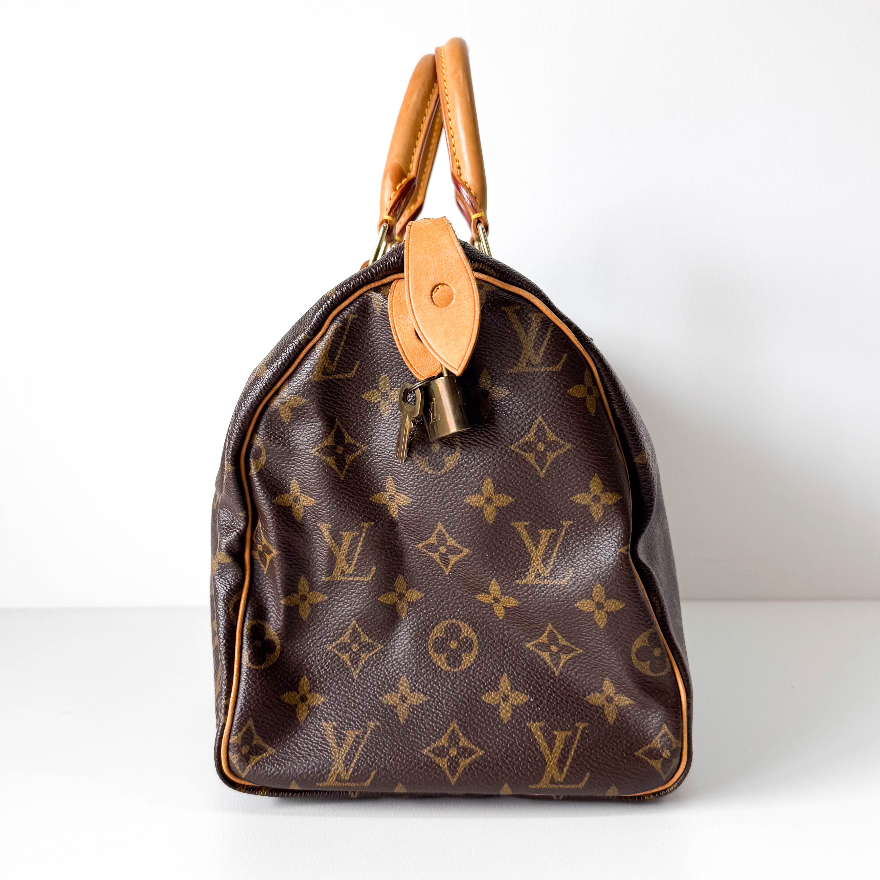Monogram Speedy 30 Brown Canvas Leather Bag