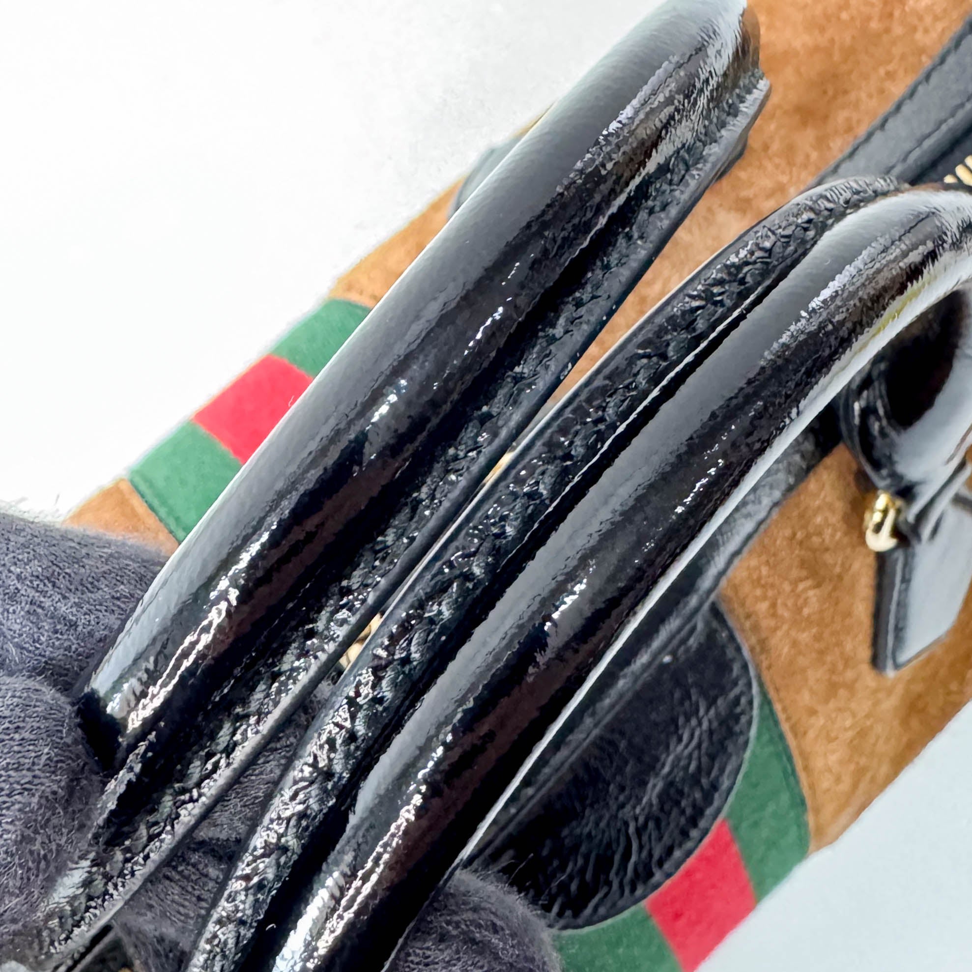 Ophidia Brown Suede Top Hanlde Bag