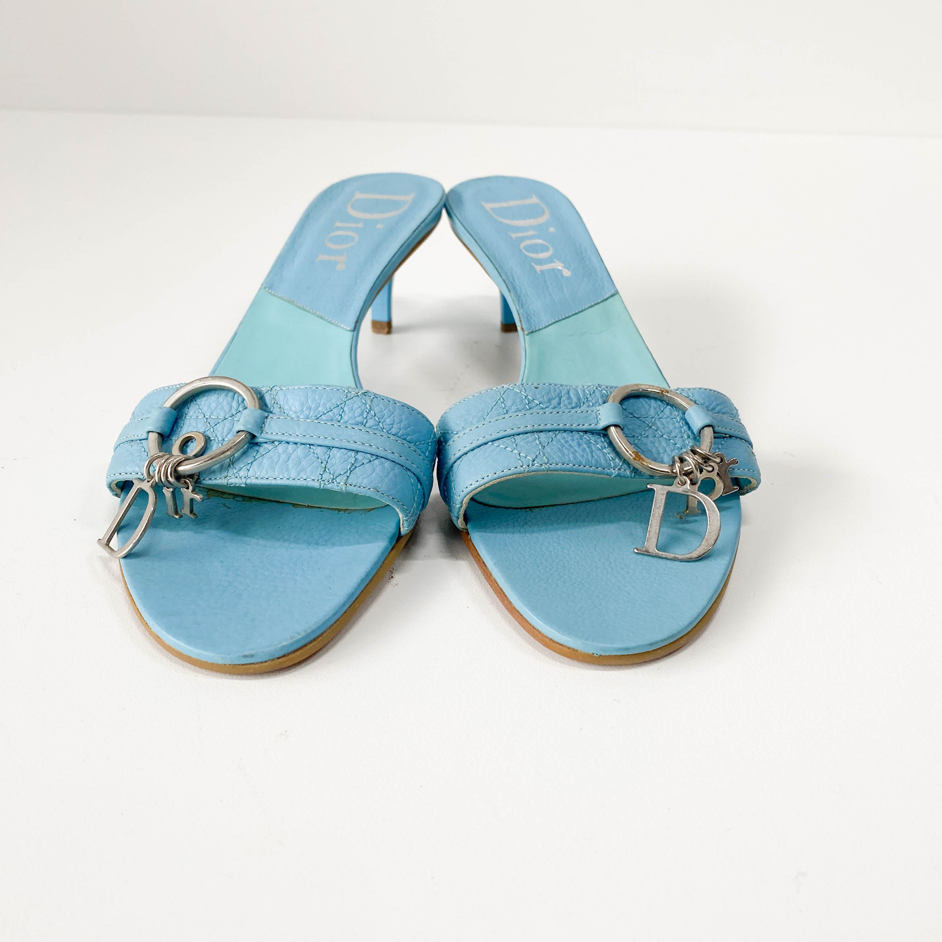Light Blue Leather Sandals