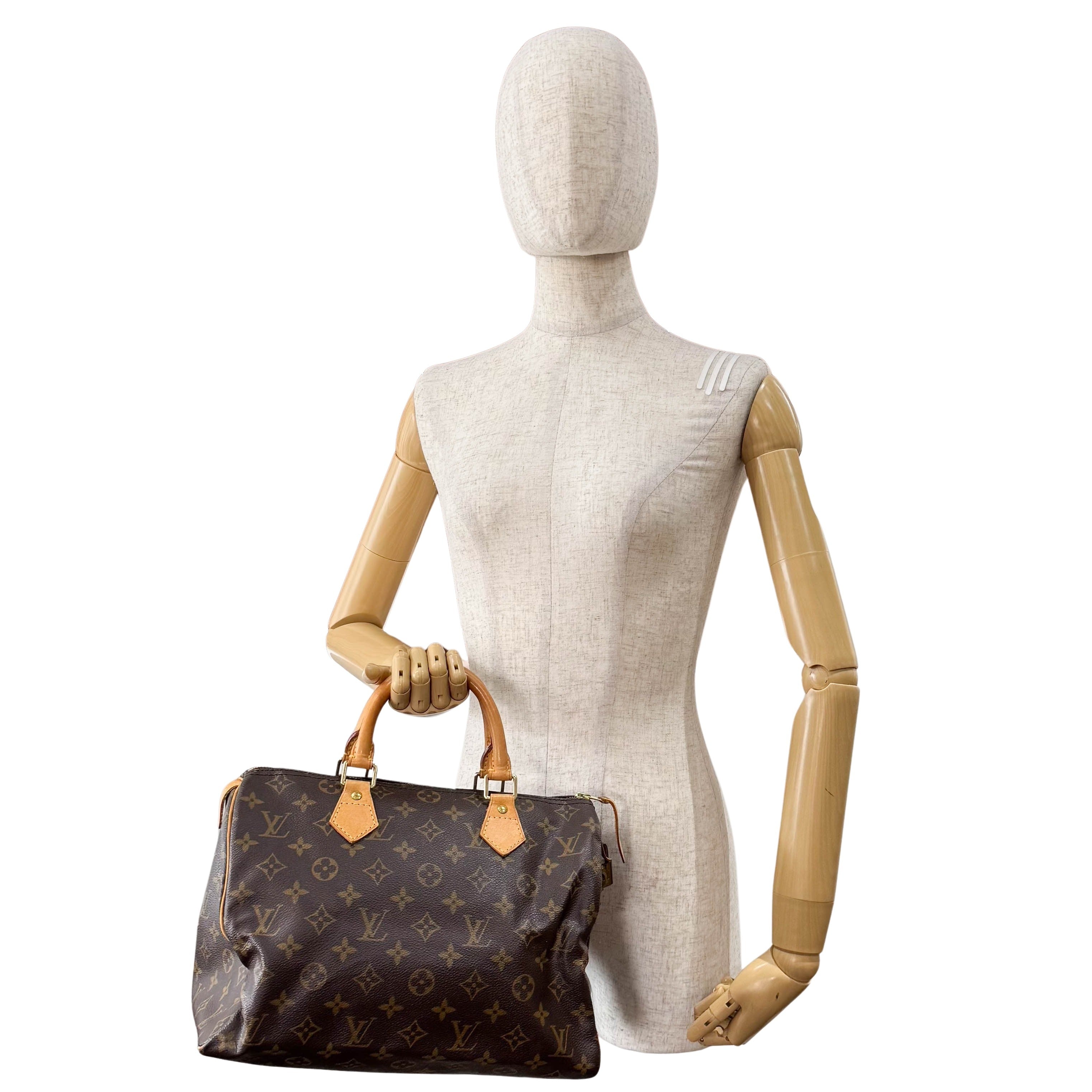 Monogram Speedy 30 Brown Canvas Leather Bag