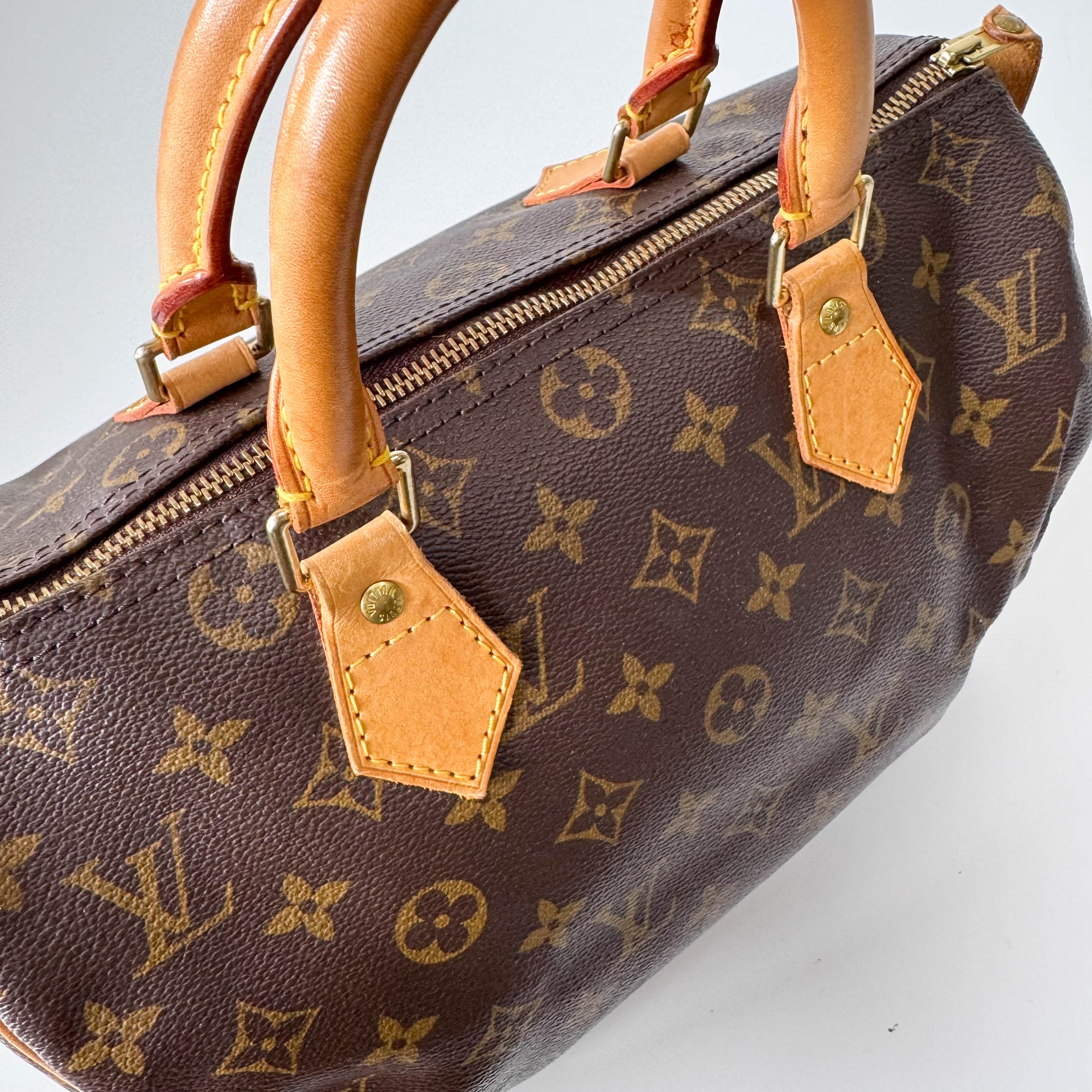 Monogram Speedy 30 Brown Canvas Leather Bag