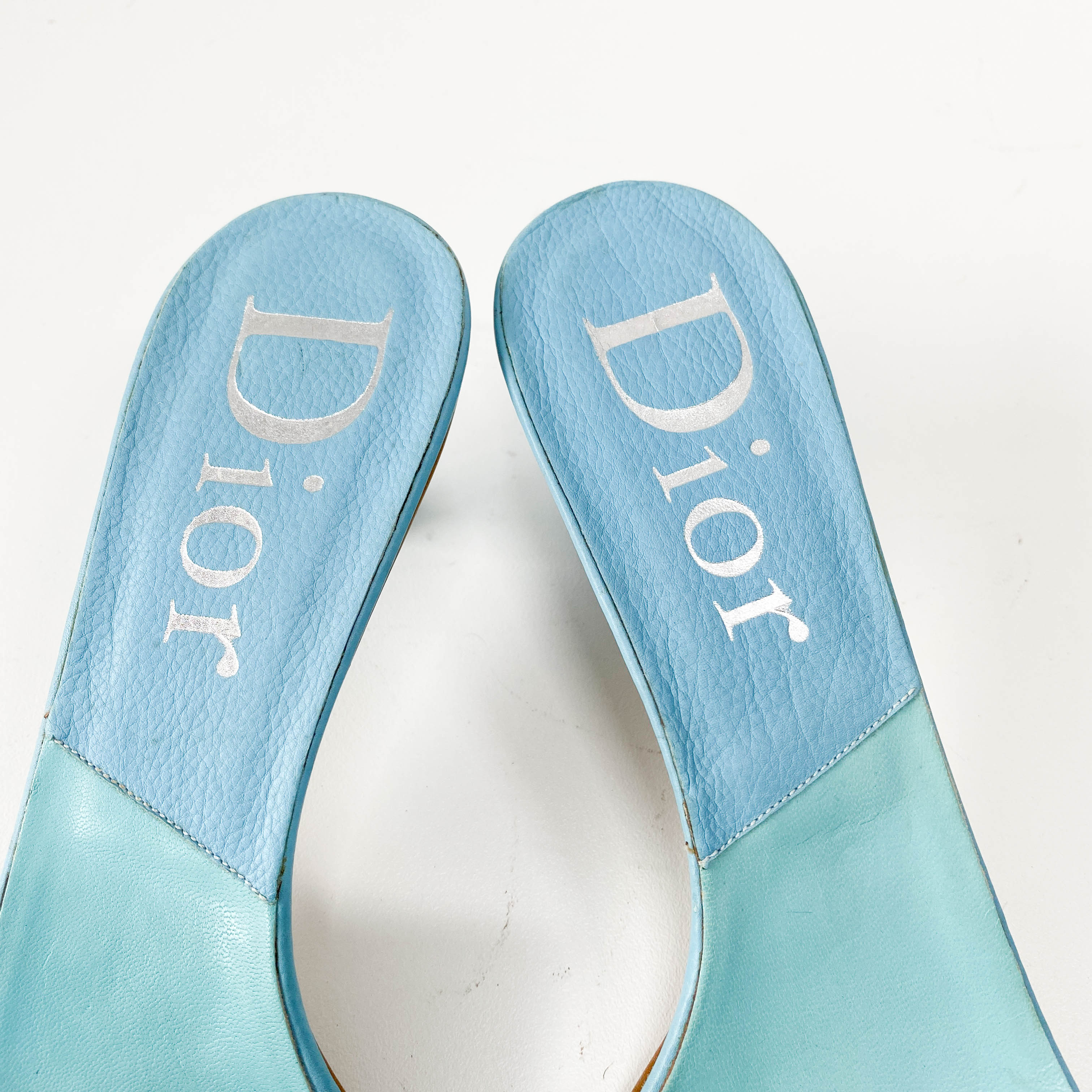 Light Blue Leather Sandals