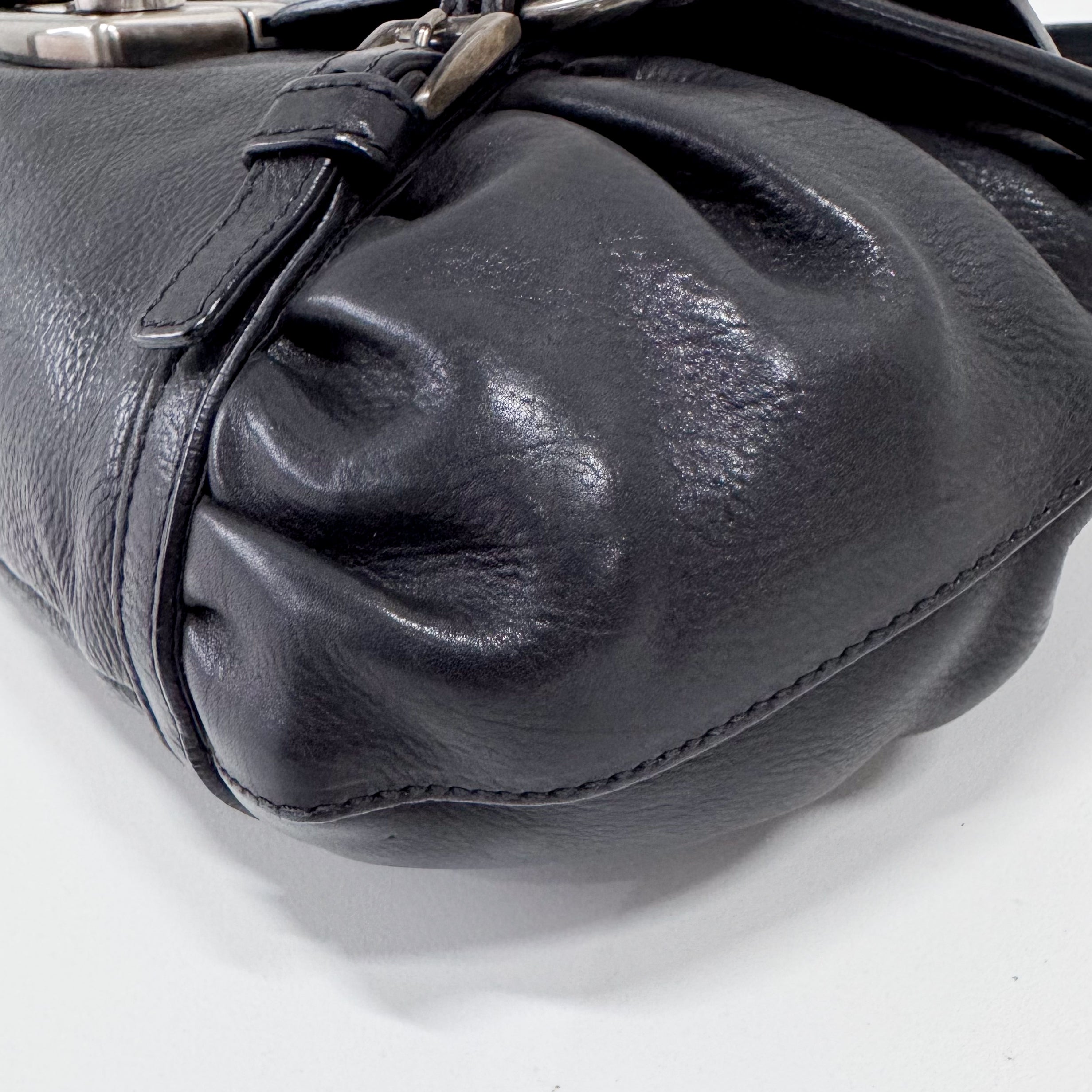 Black Leather Shoulder Bag
