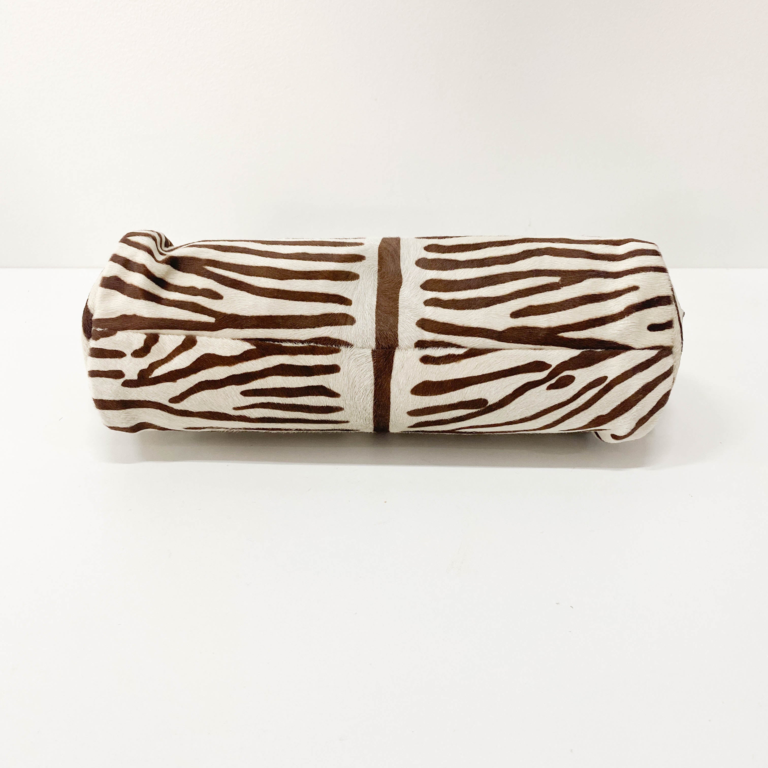 White Zebra Print Pony Hair Handbag