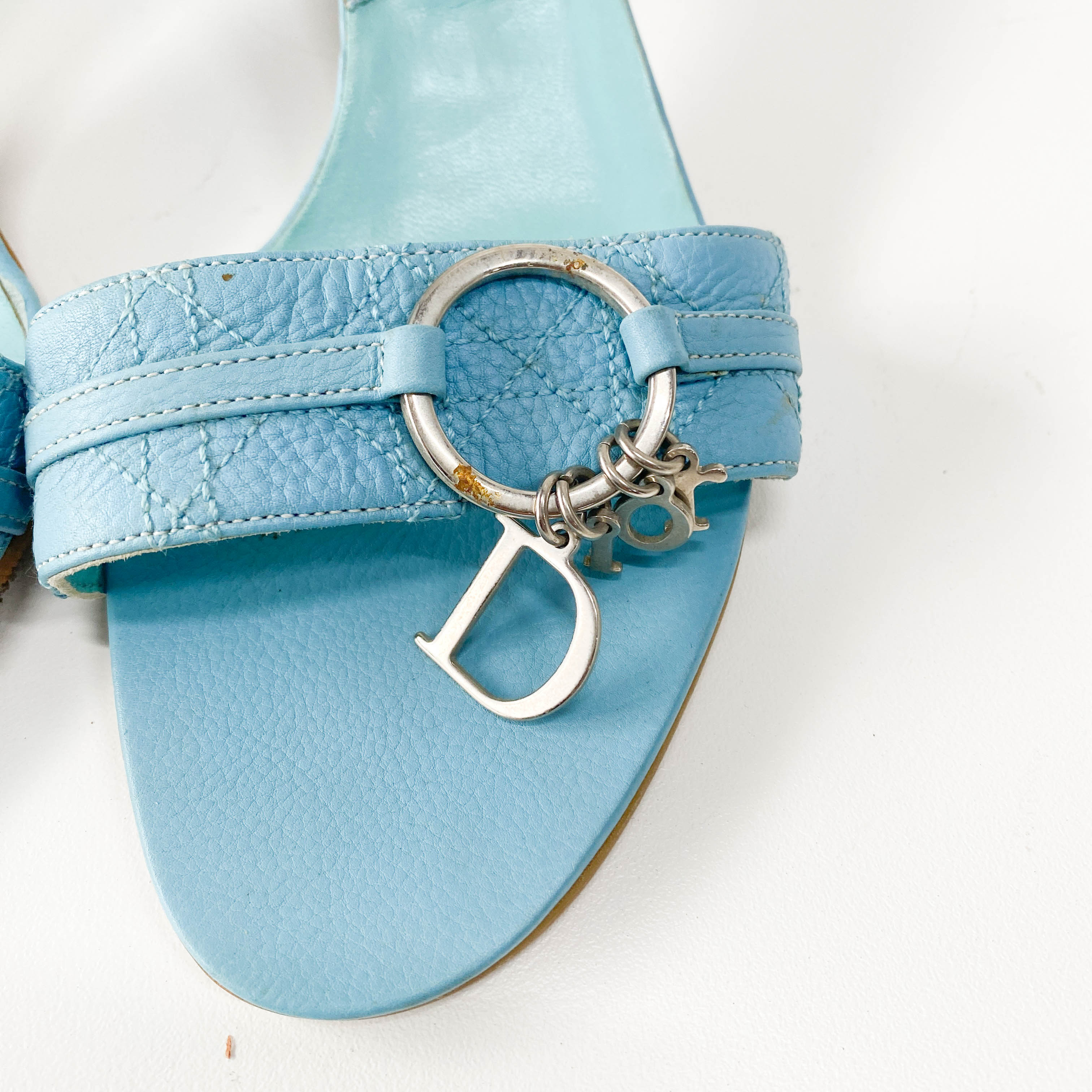 Light Blue Leather Sandals