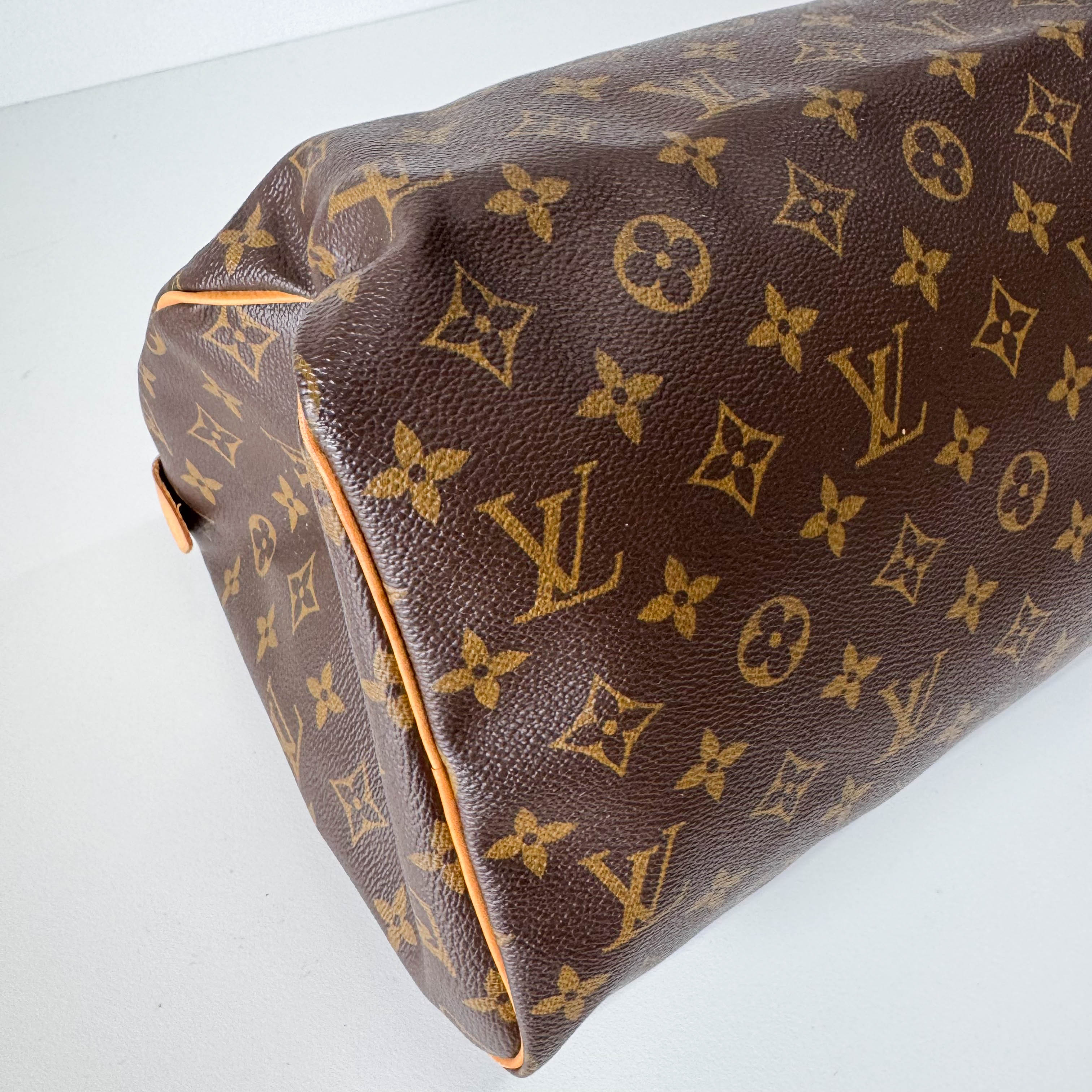 Monogram Speedy 30 Brown Canvas Leather Bag