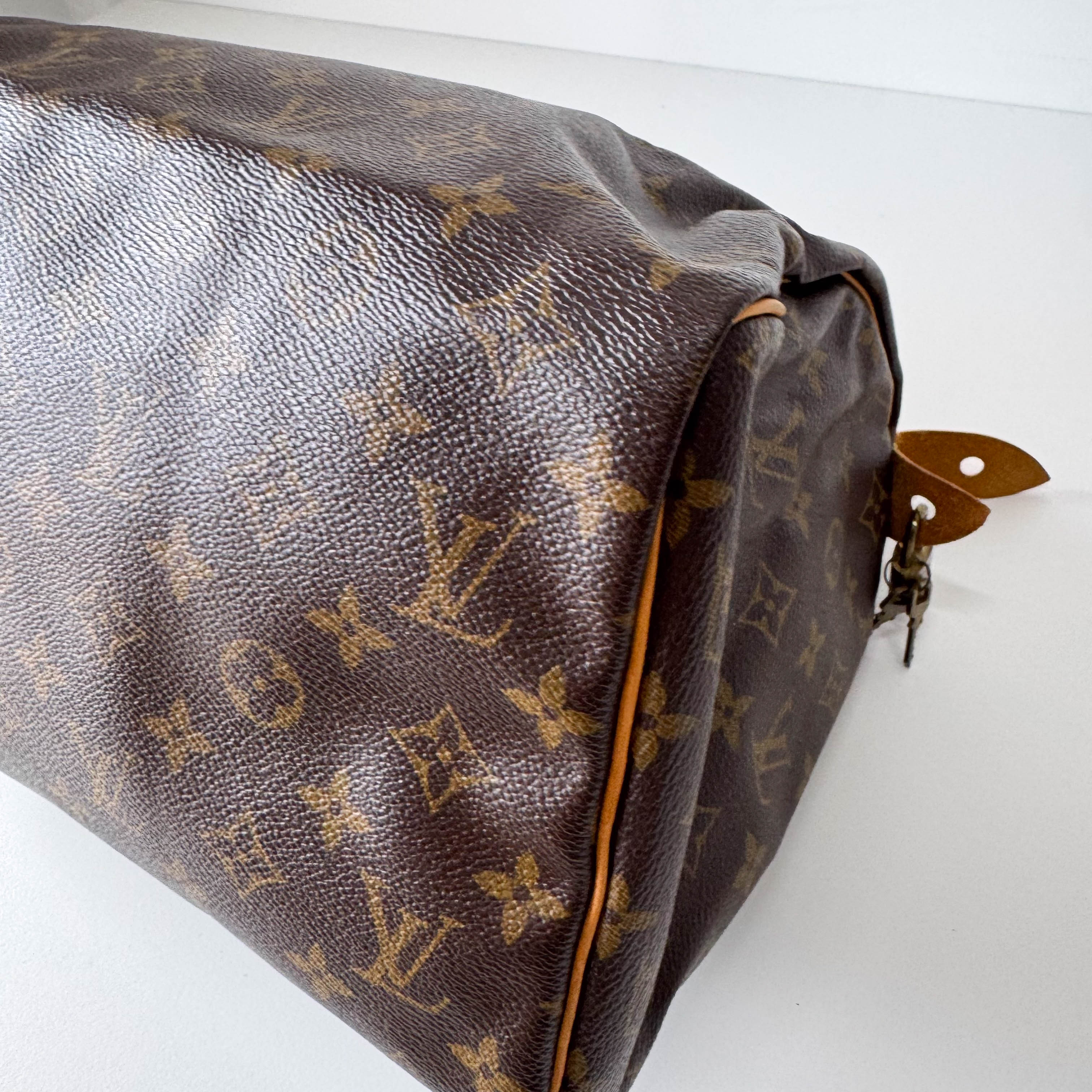 Monogram Speedy 30 Brown Canvas Leather Bag