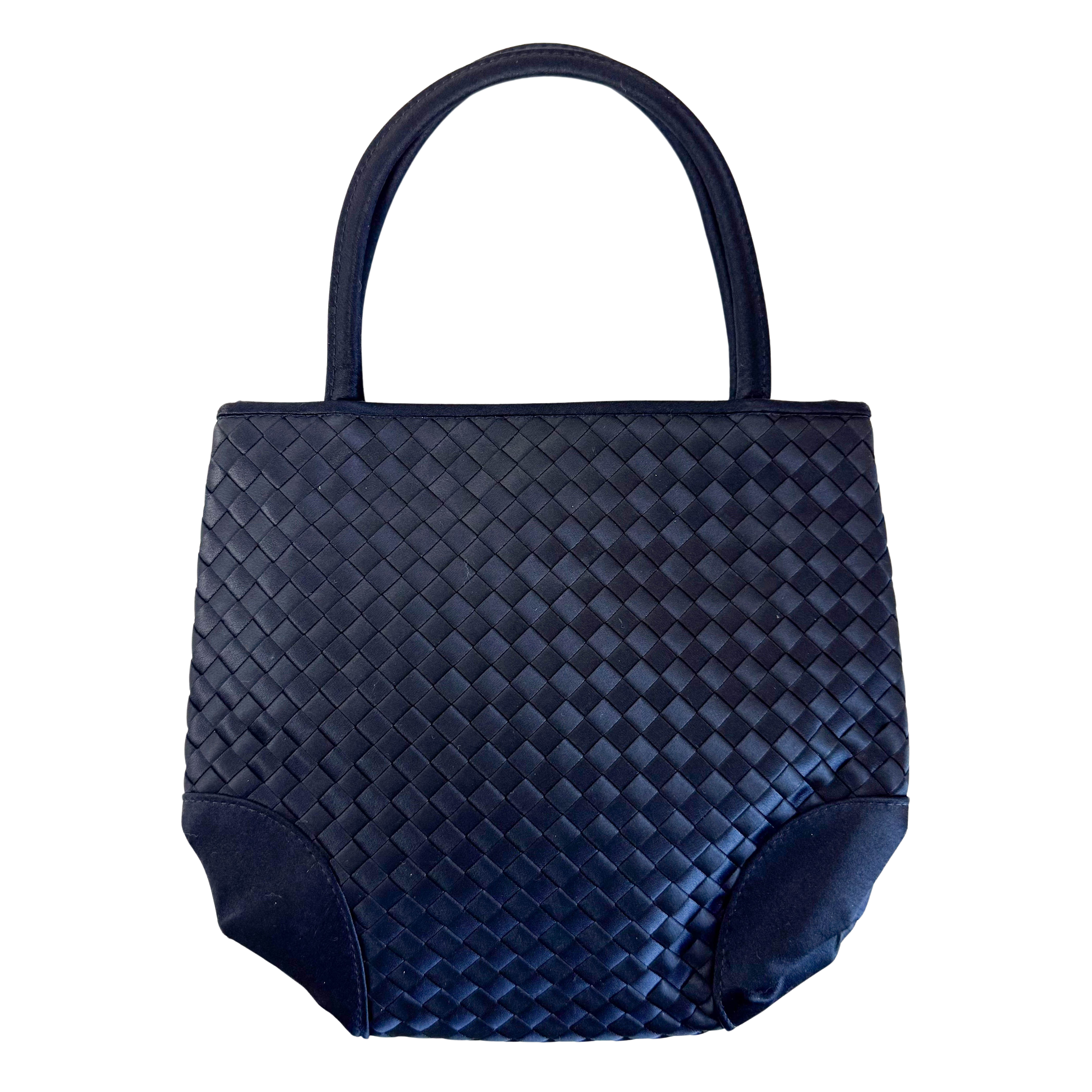 Intrecciato Satin Black Mini Handbag