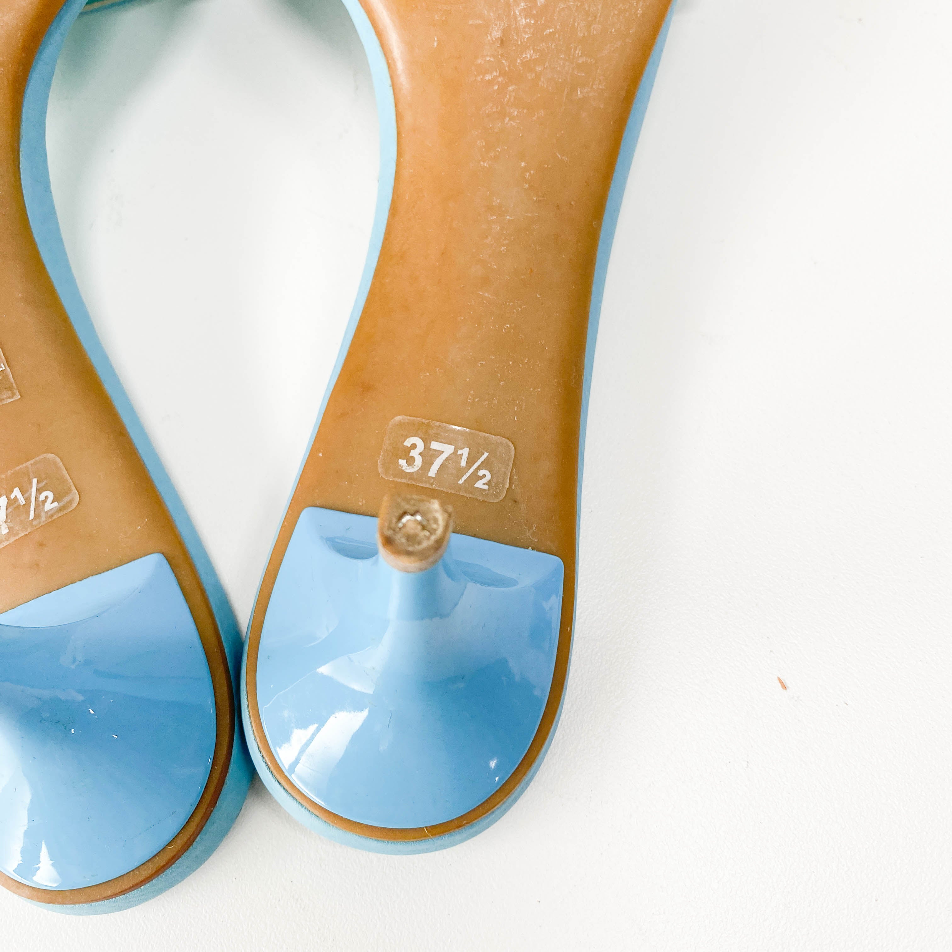 Light Blue Leather Sandals