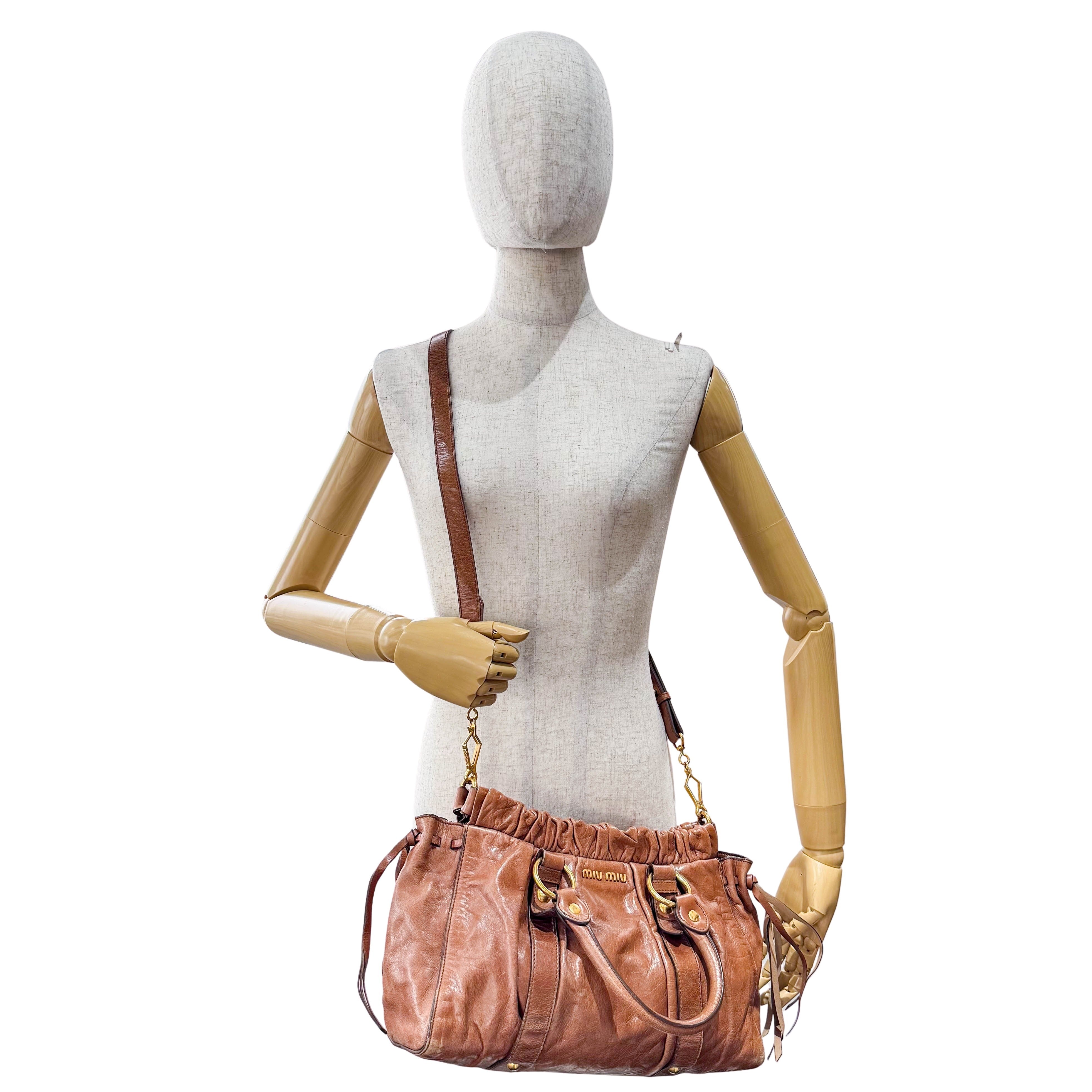 Vitello Bauletto Brown Leather Bag