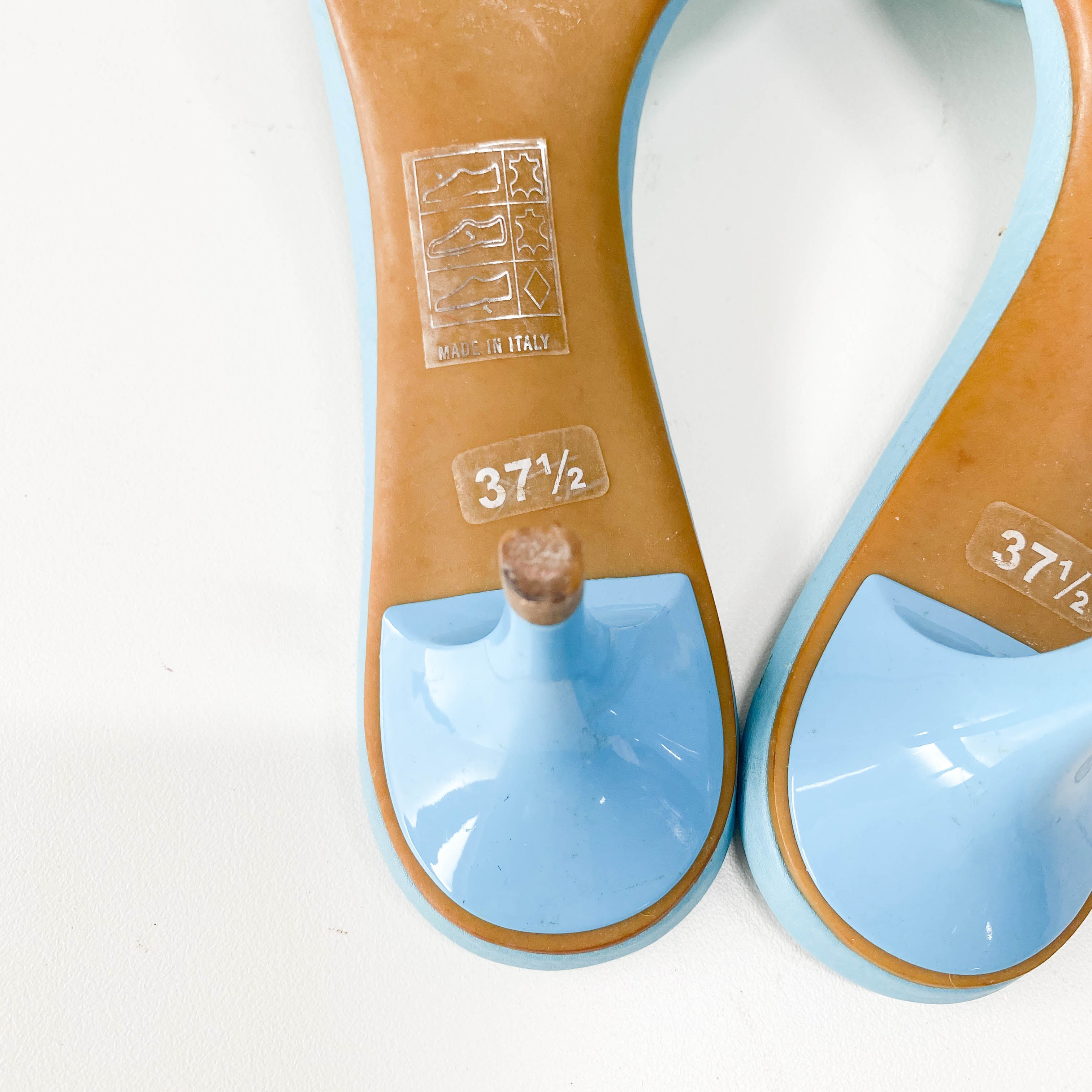Light Blue Leather Sandals