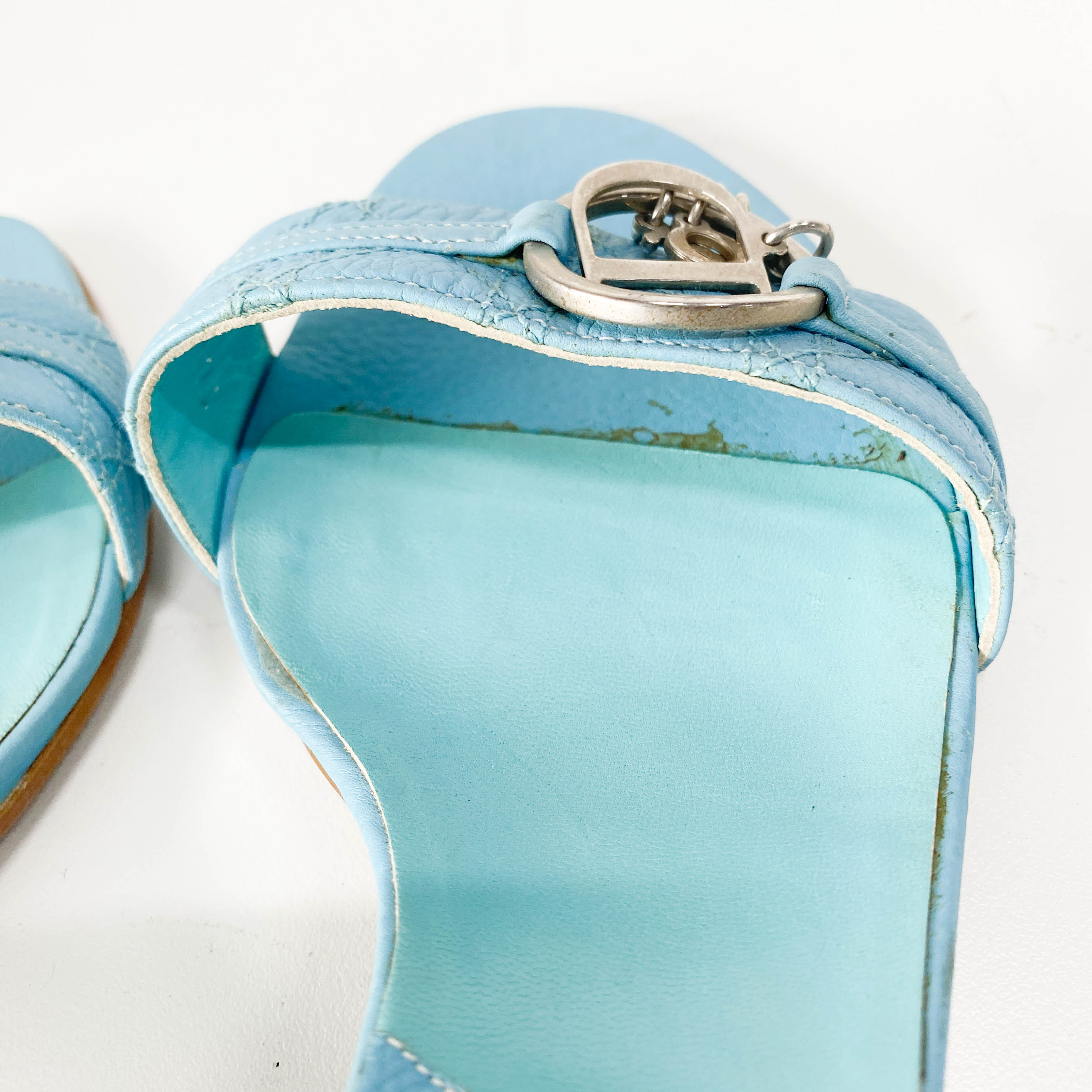 Light Blue Leather Sandals