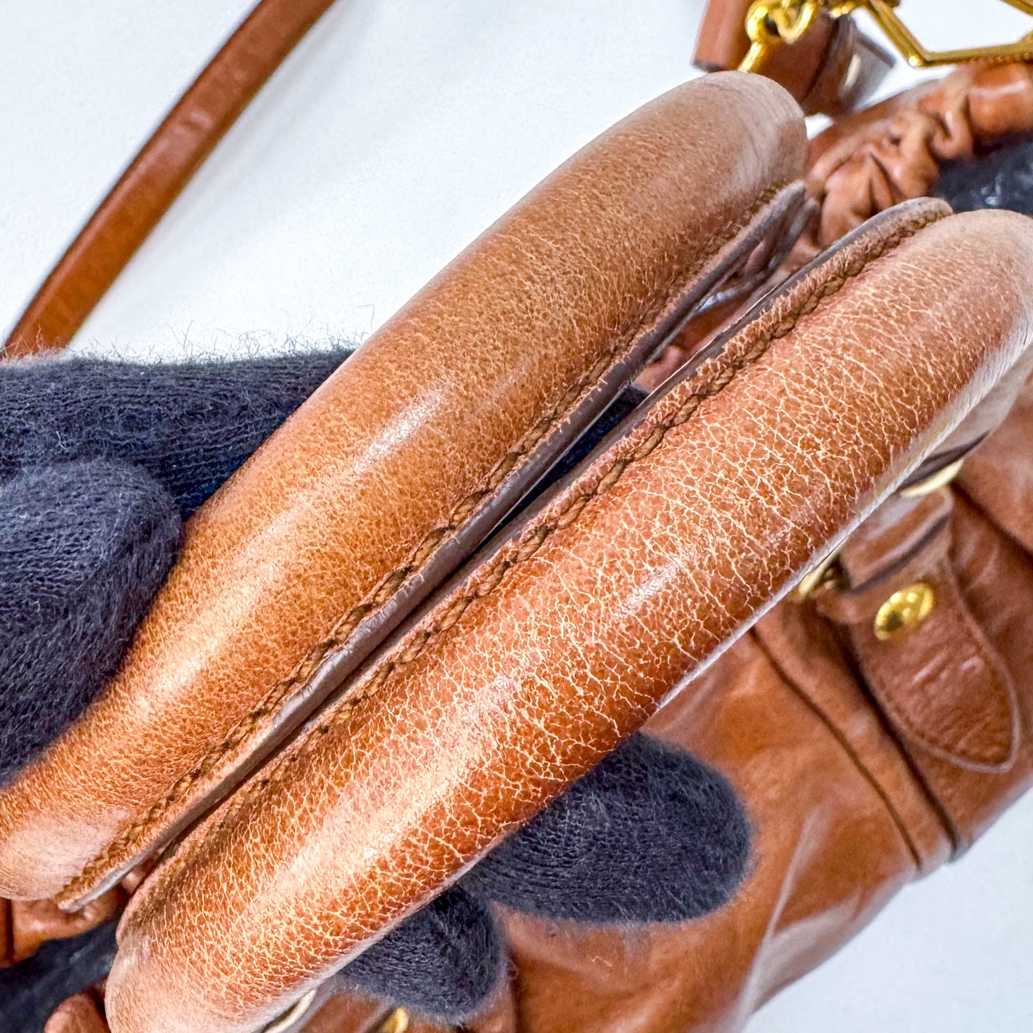 Vitello Bauletto Brown Leather Bag