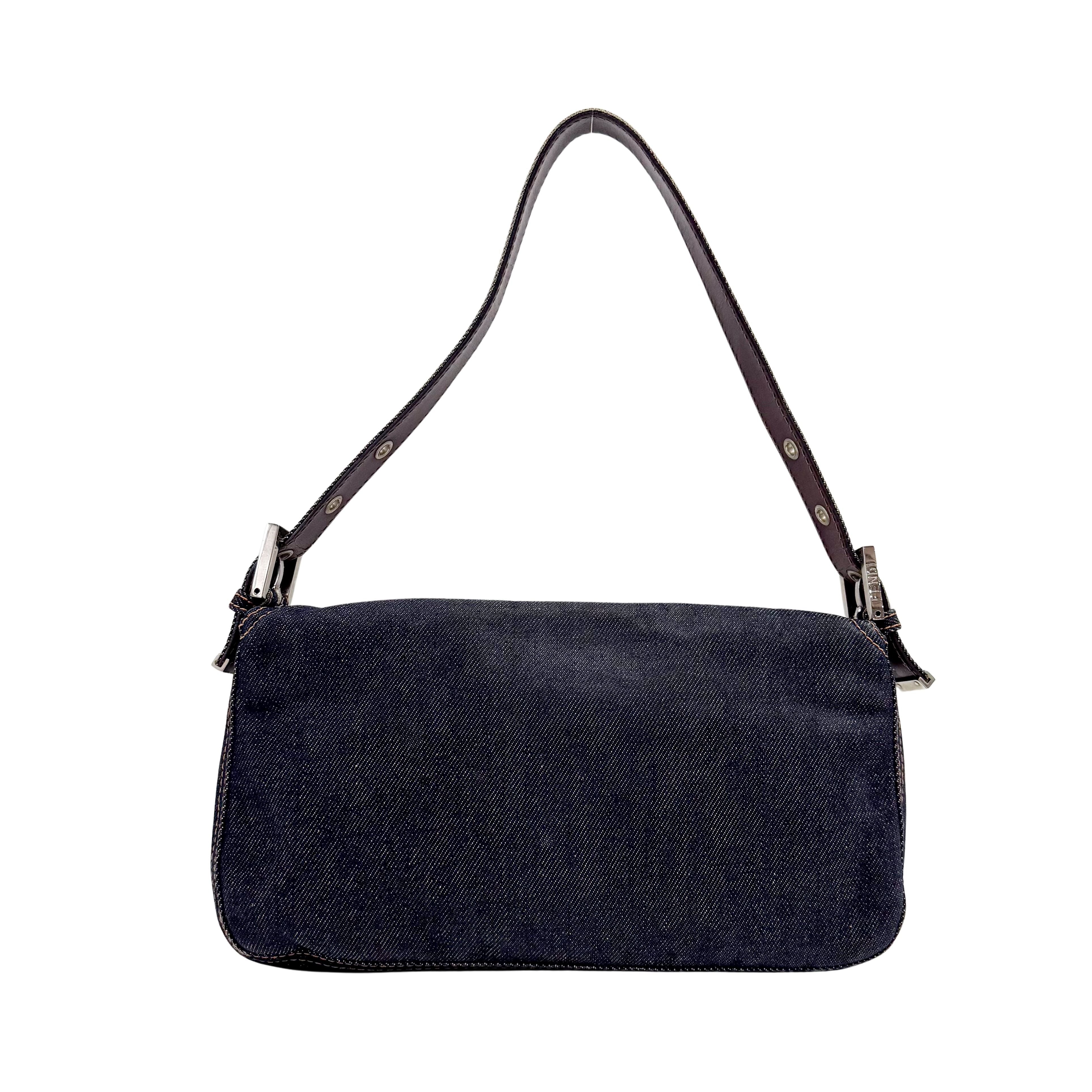 Baguette Denim Shoulder Bag