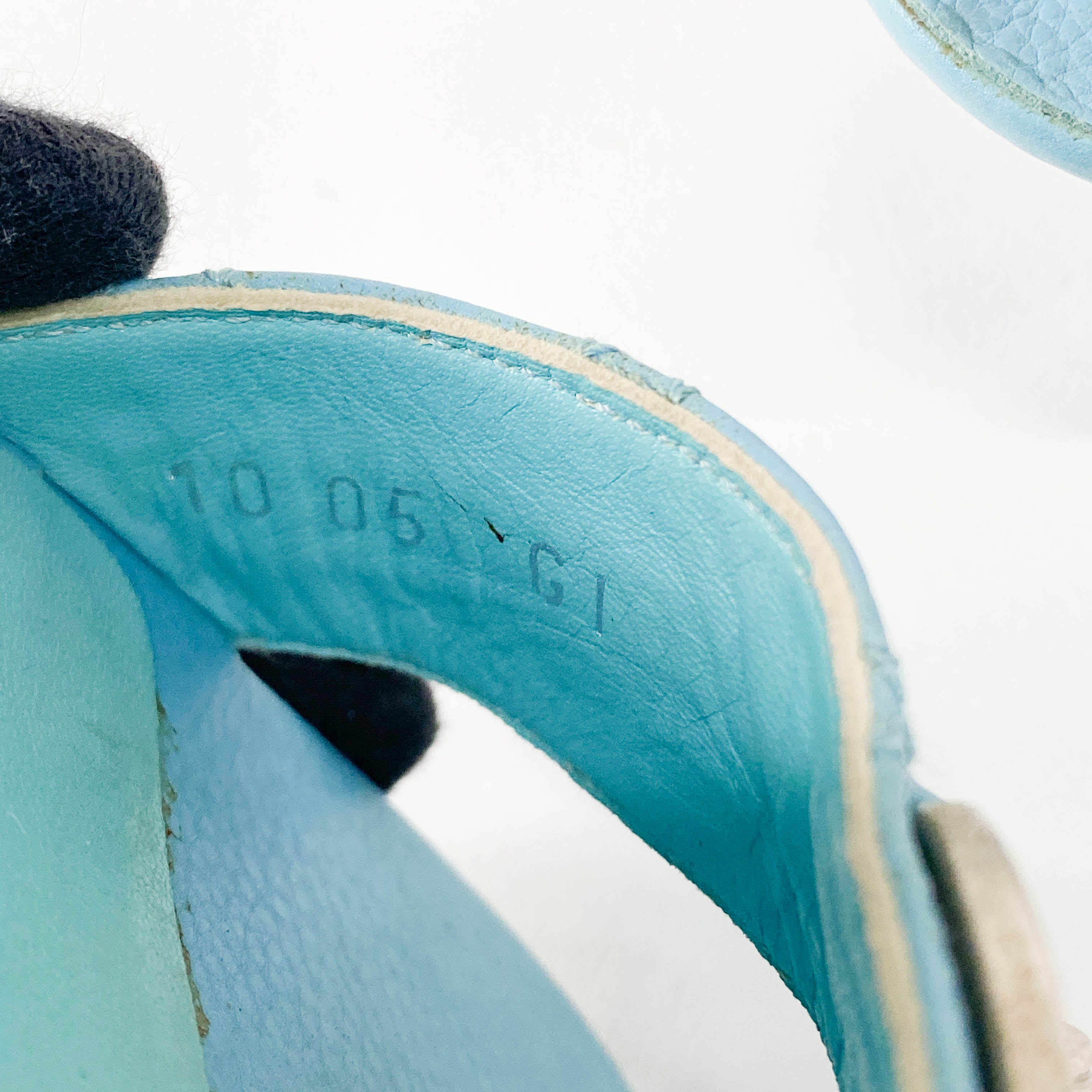 Light Blue Leather Sandals