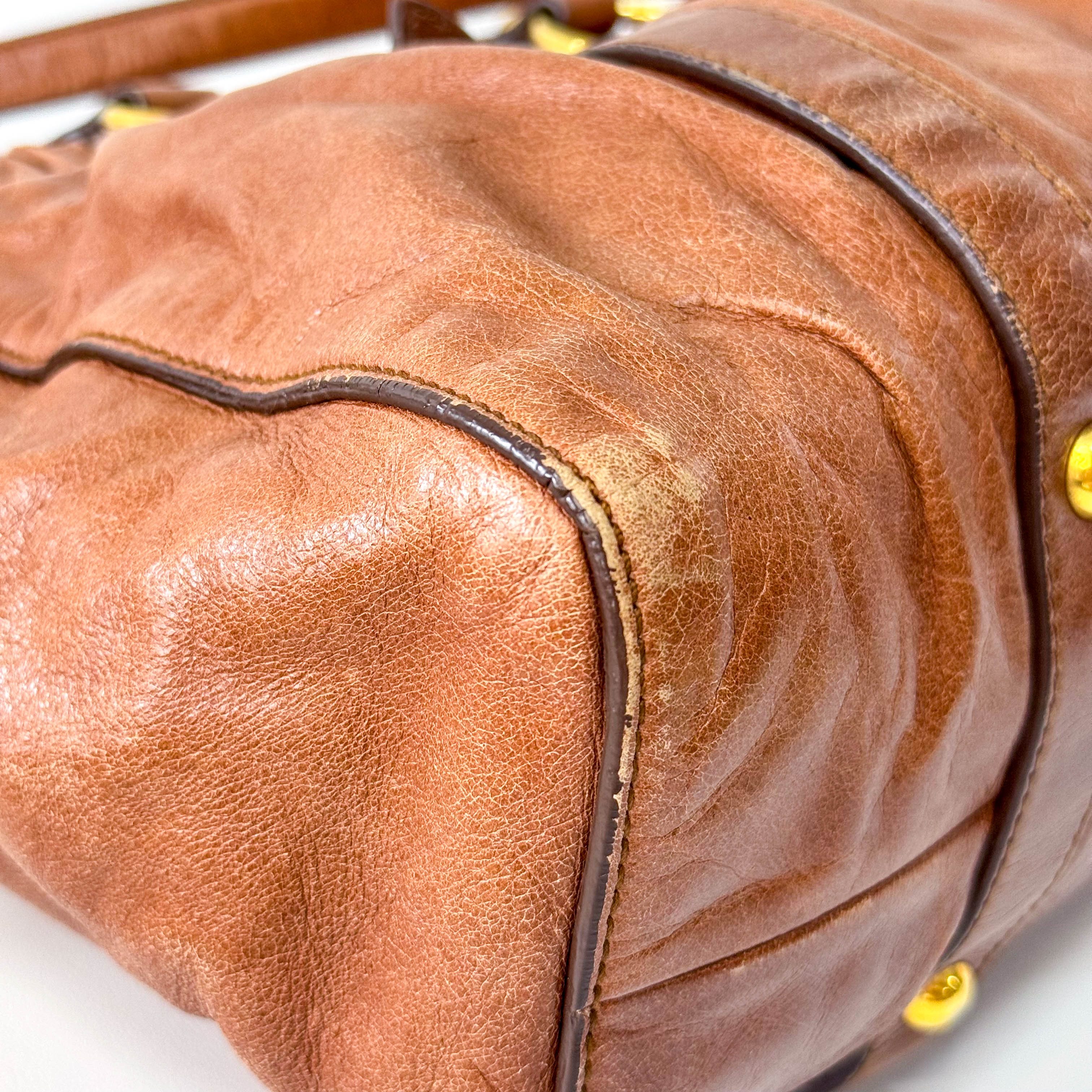 Vitello Bauletto Brown Leather Bag