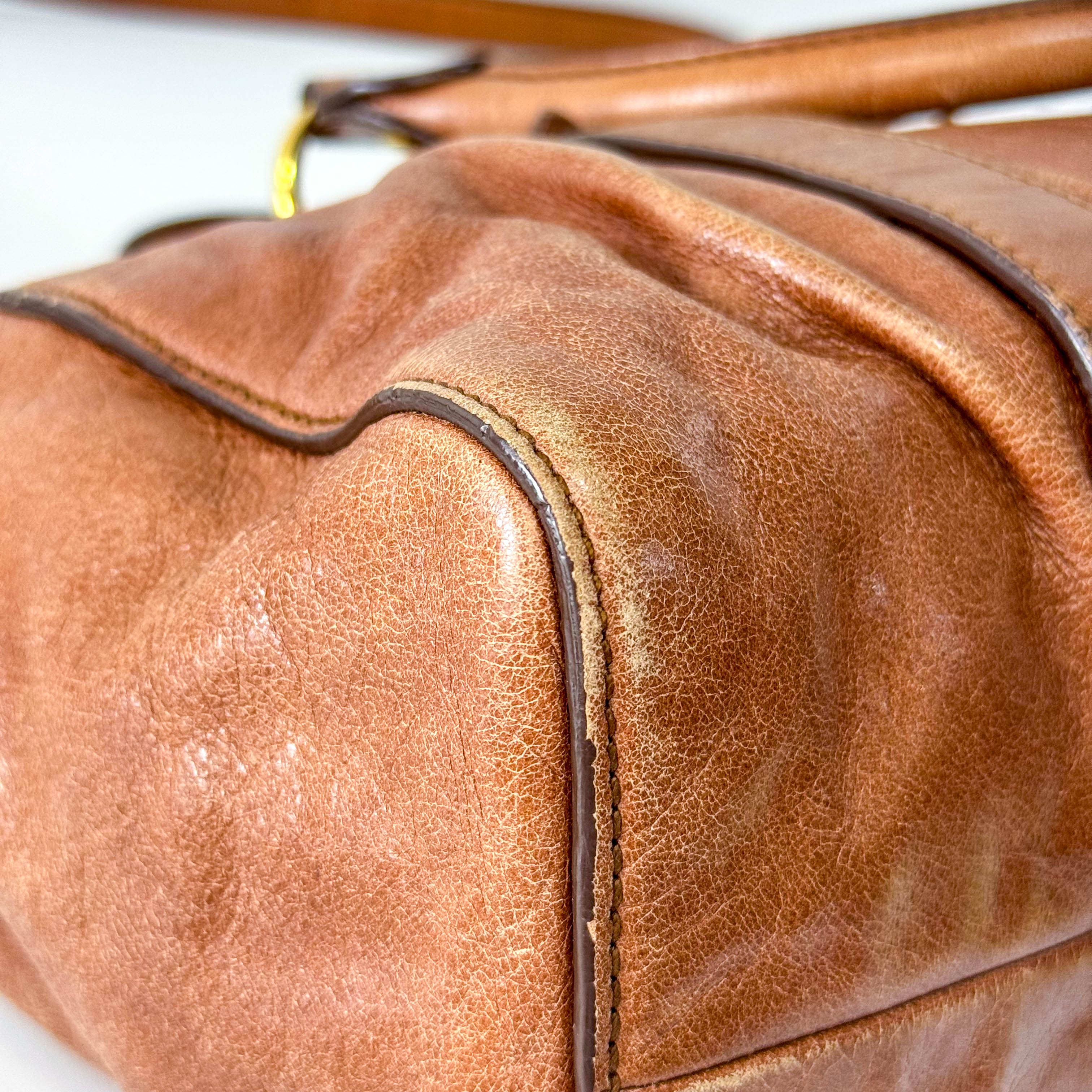 Vitello Bauletto Brown Leather Bag