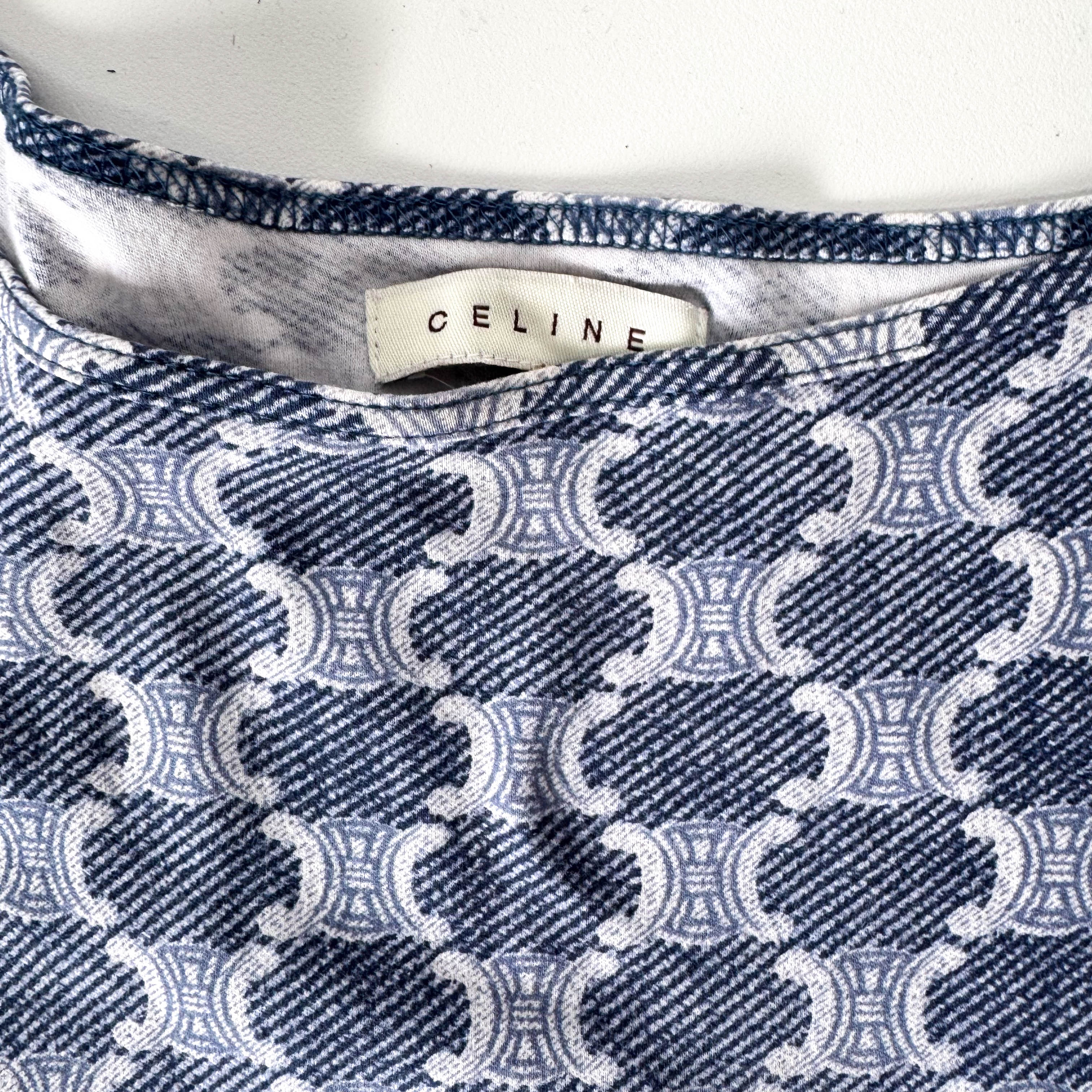 Navy Macadam Cotton Long Sleeve T-Shirt