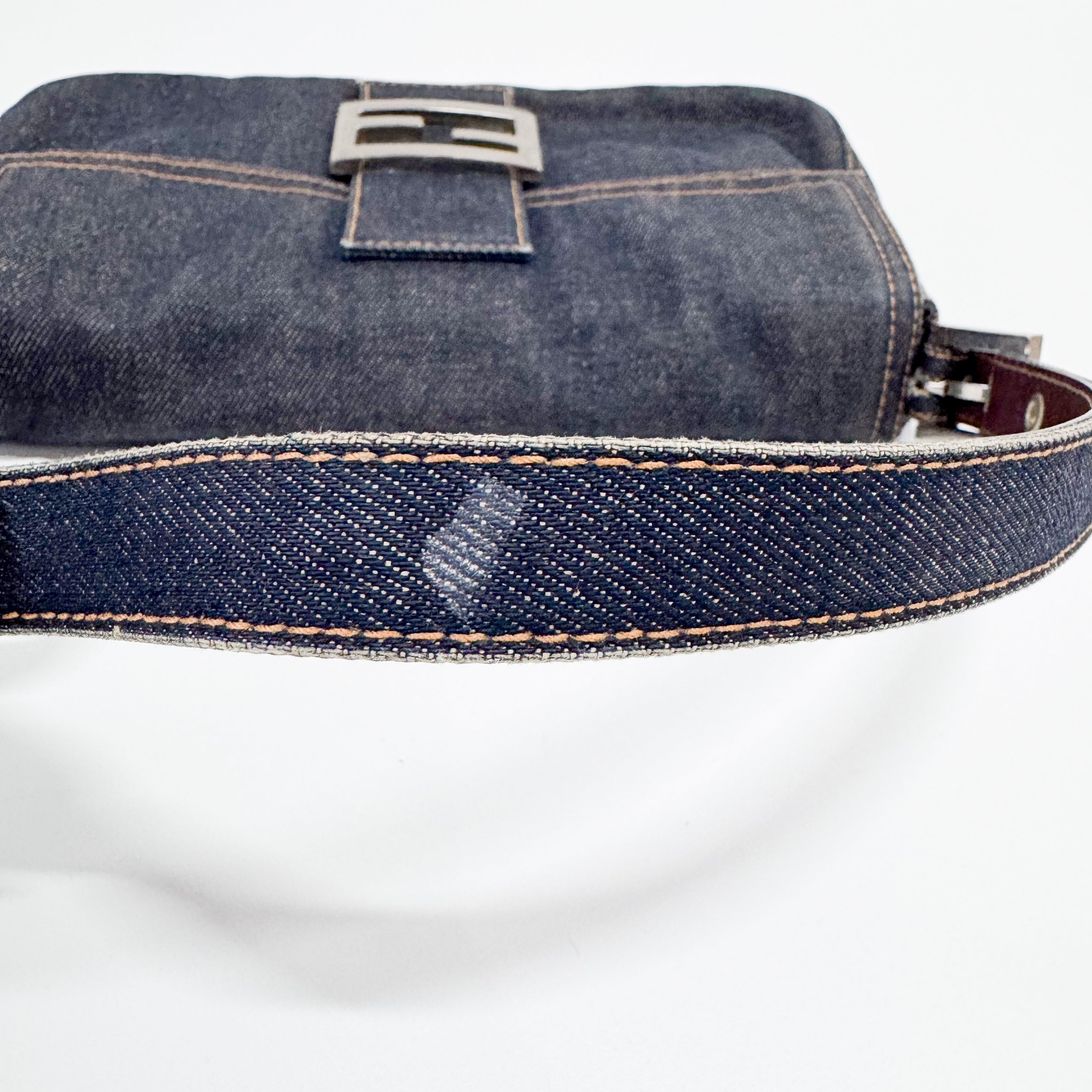 Baguette Denim Shoulder Bag