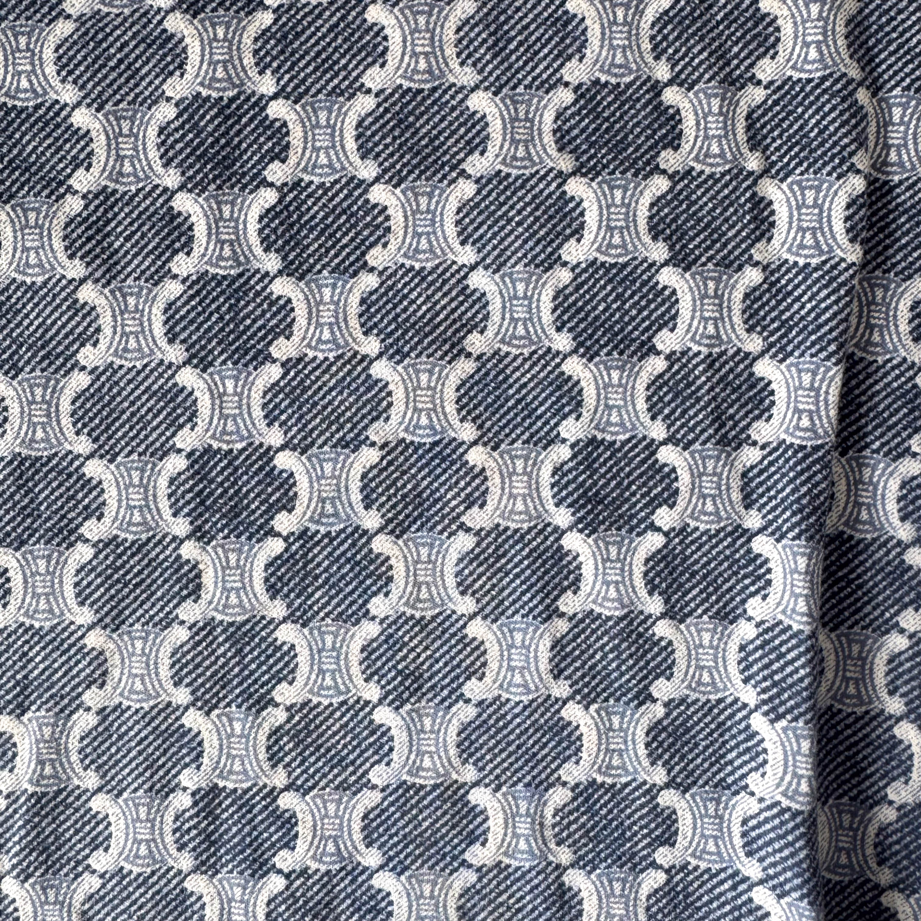 Navy Macadam Cotton Long Sleeve T-Shirt