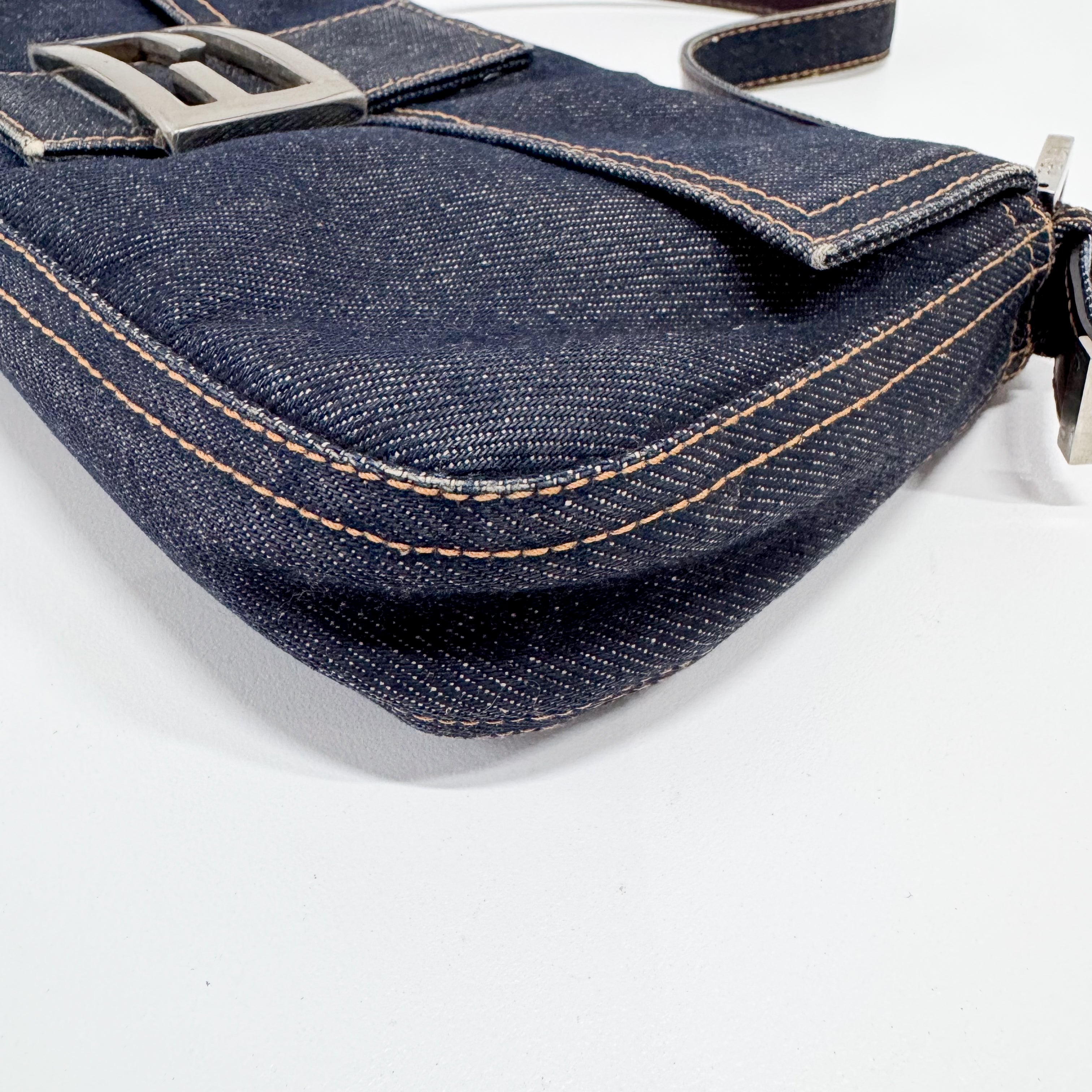 Baguette Denim Shoulder Bag