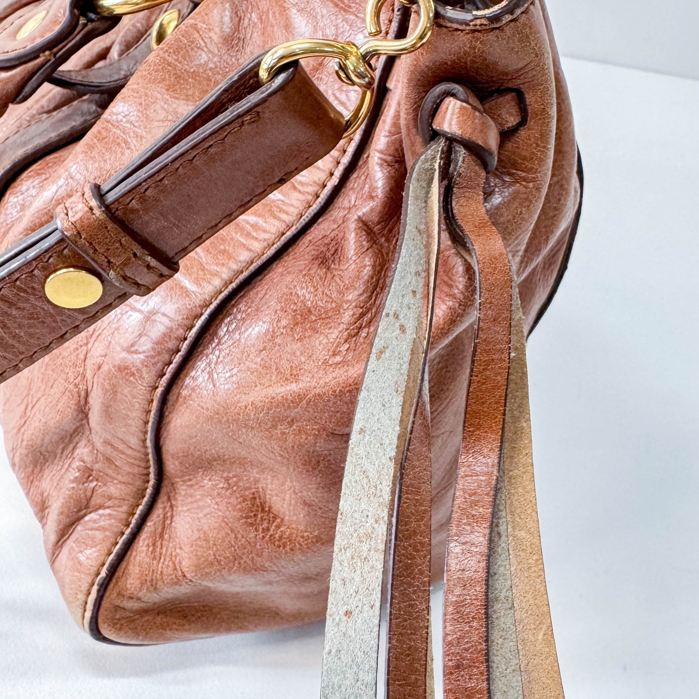 Vitello Bauletto Brown Leather Bag