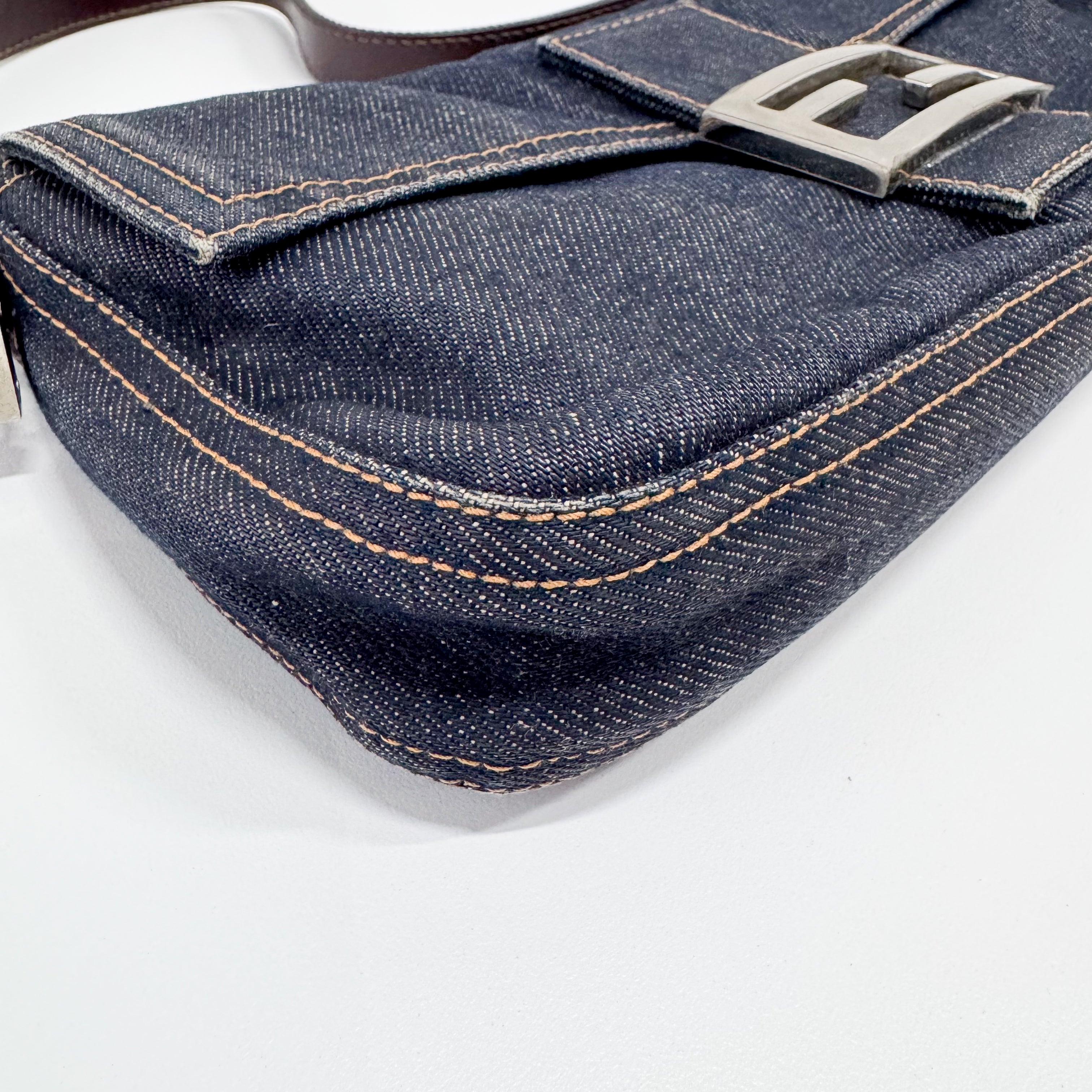 Baguette Denim Shoulder Bag